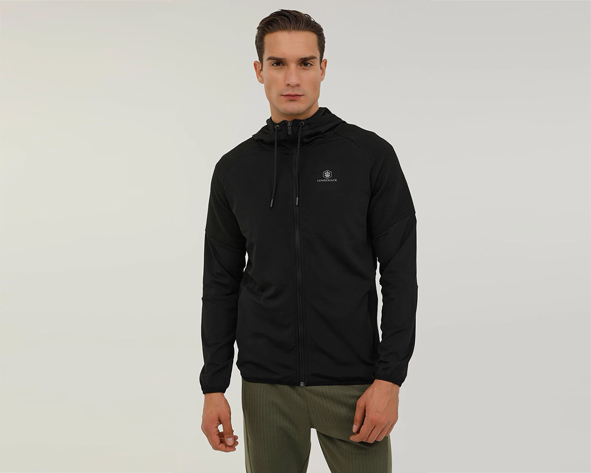 Lumberjack Erkek M Sd4017 Ace Ottoman Full Zip Hoodie Siyah 101175597