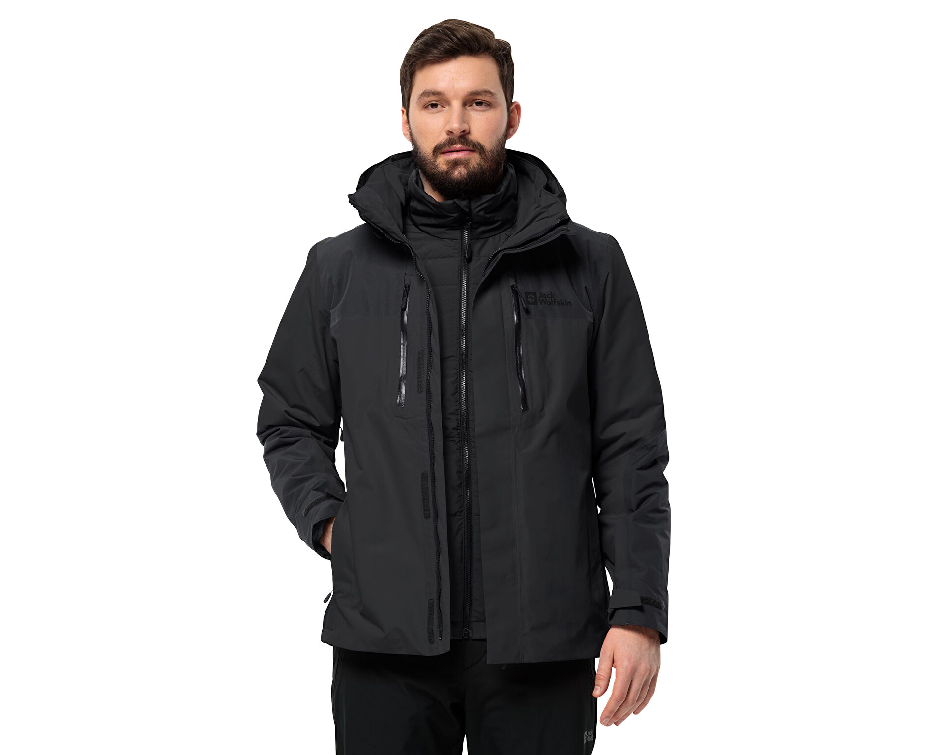 Jack Wolfskin Erkek Jasper 3in1 Jkt M Siyah 1115261-6000