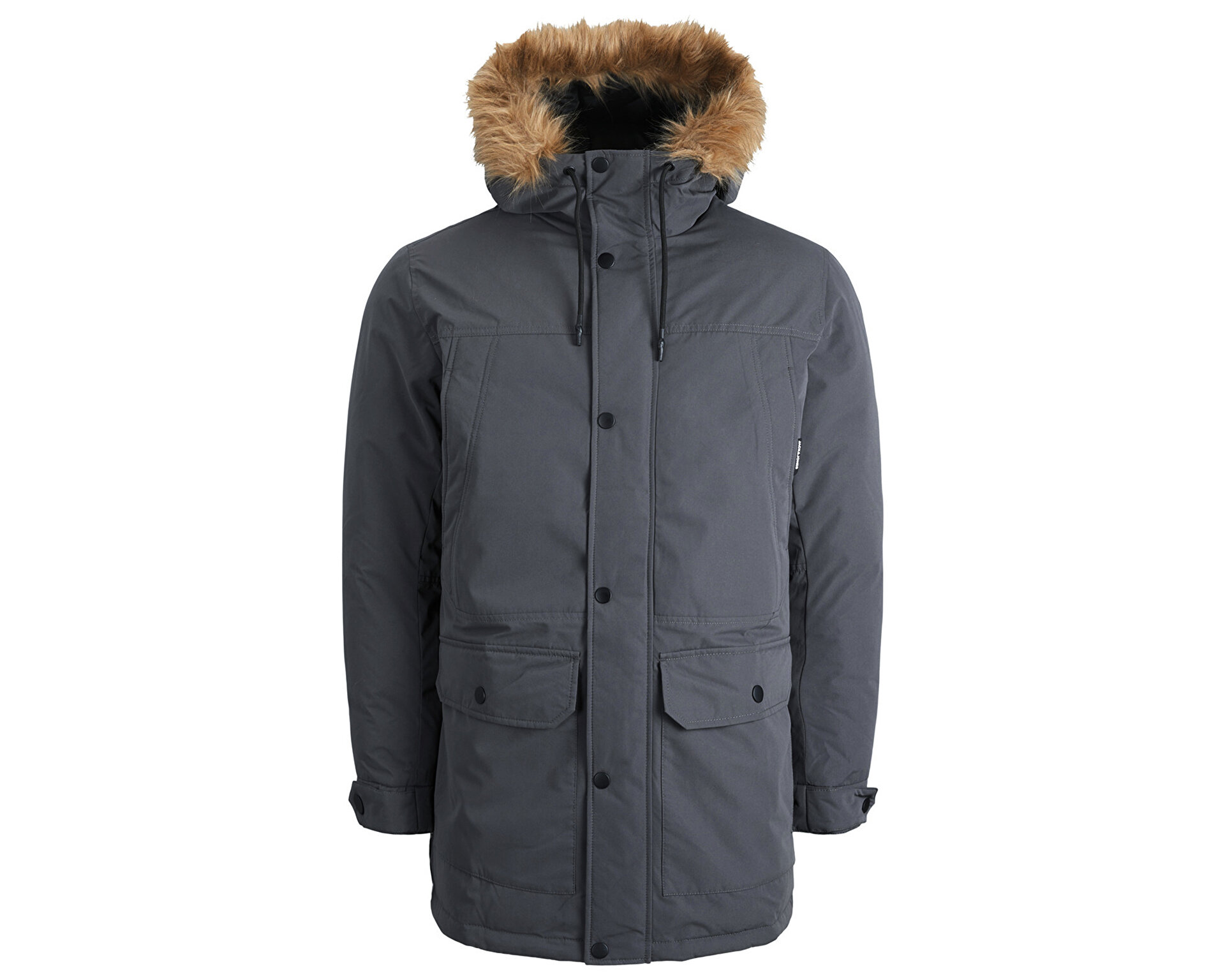 Jack Jones Erkek Jjwinner Parka Fur Gri 12211948-ASPHALT