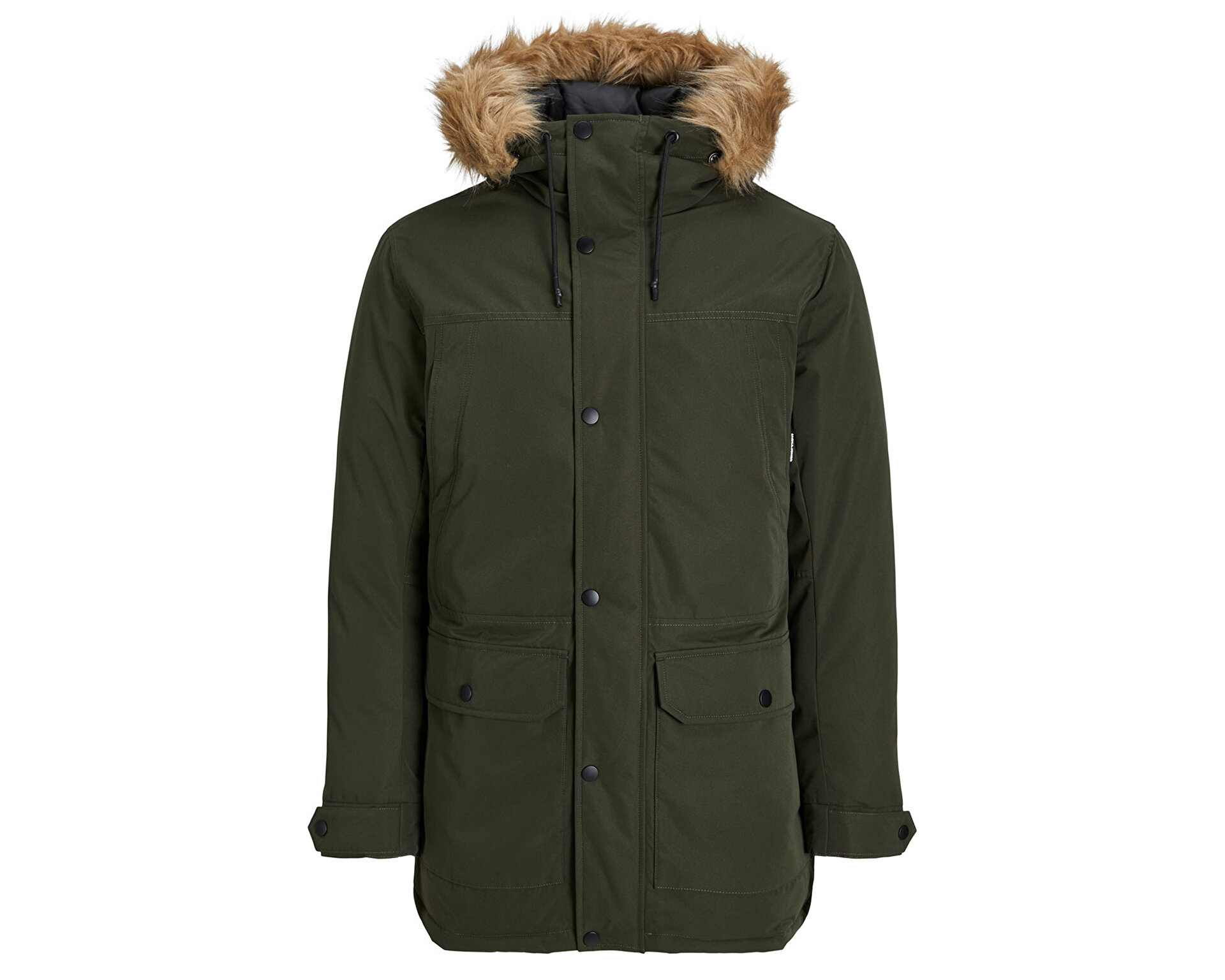 Jack Jones Erkek Jjwinner Parka Fur Yeşil 12211948-ROSIN