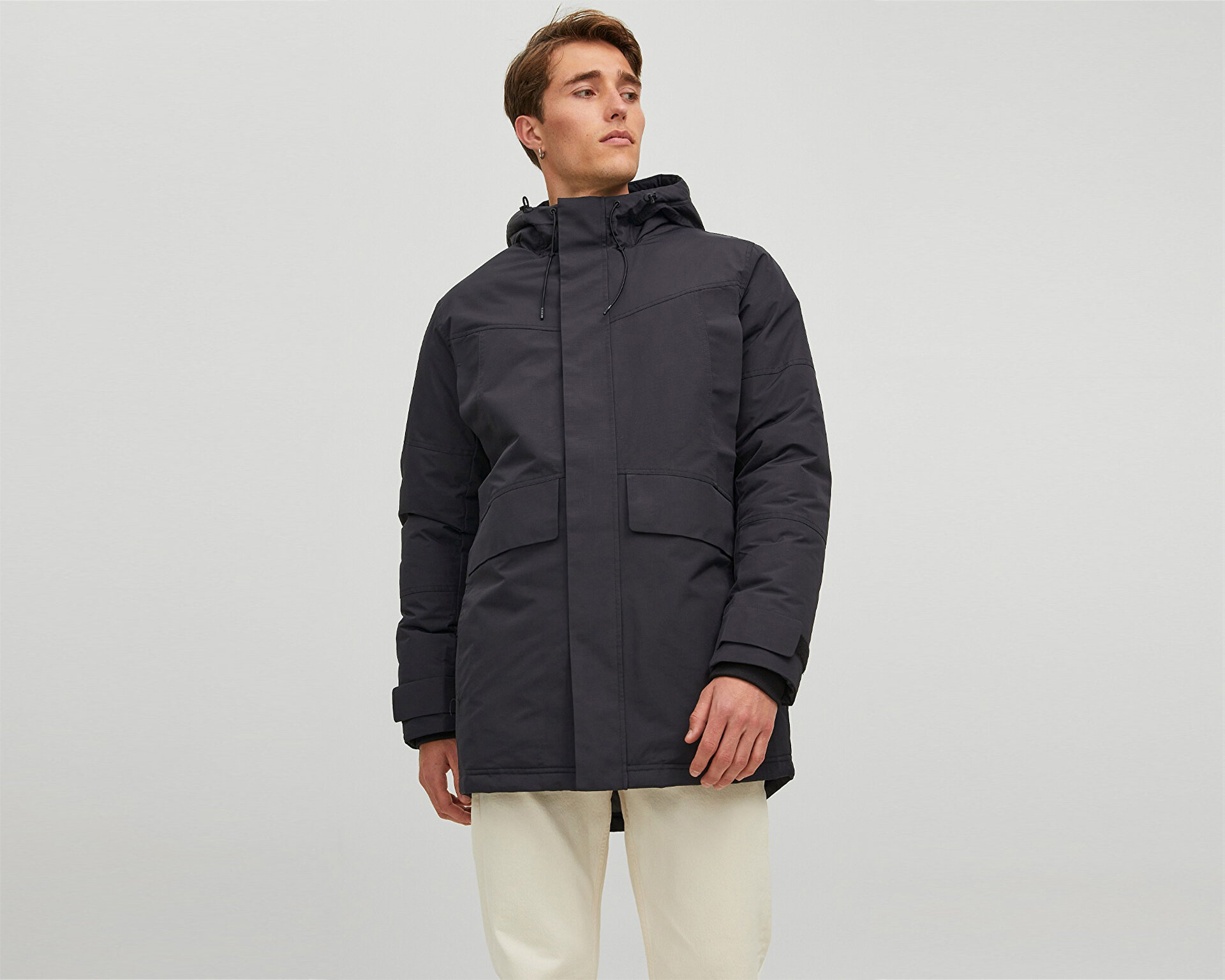 Jack Jones Erkek Jprbladamon Tech Parka Siyah 12214752-BLACK