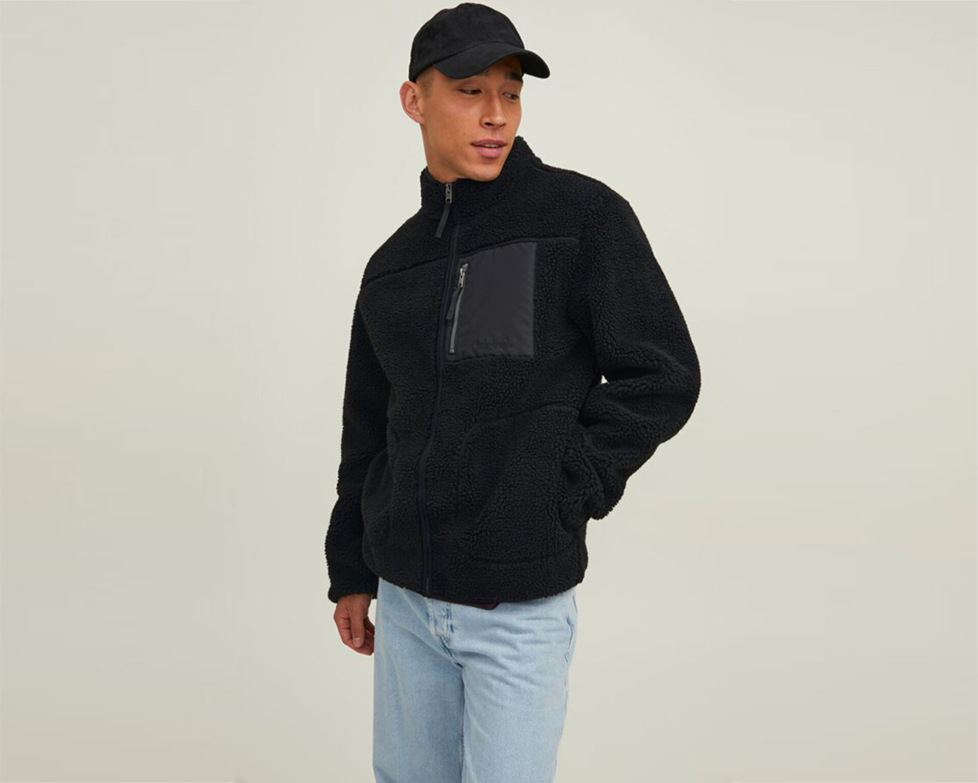 Jack Jones Erkek Jorpark Teddy Jacket Siyah 12215136-BLACK