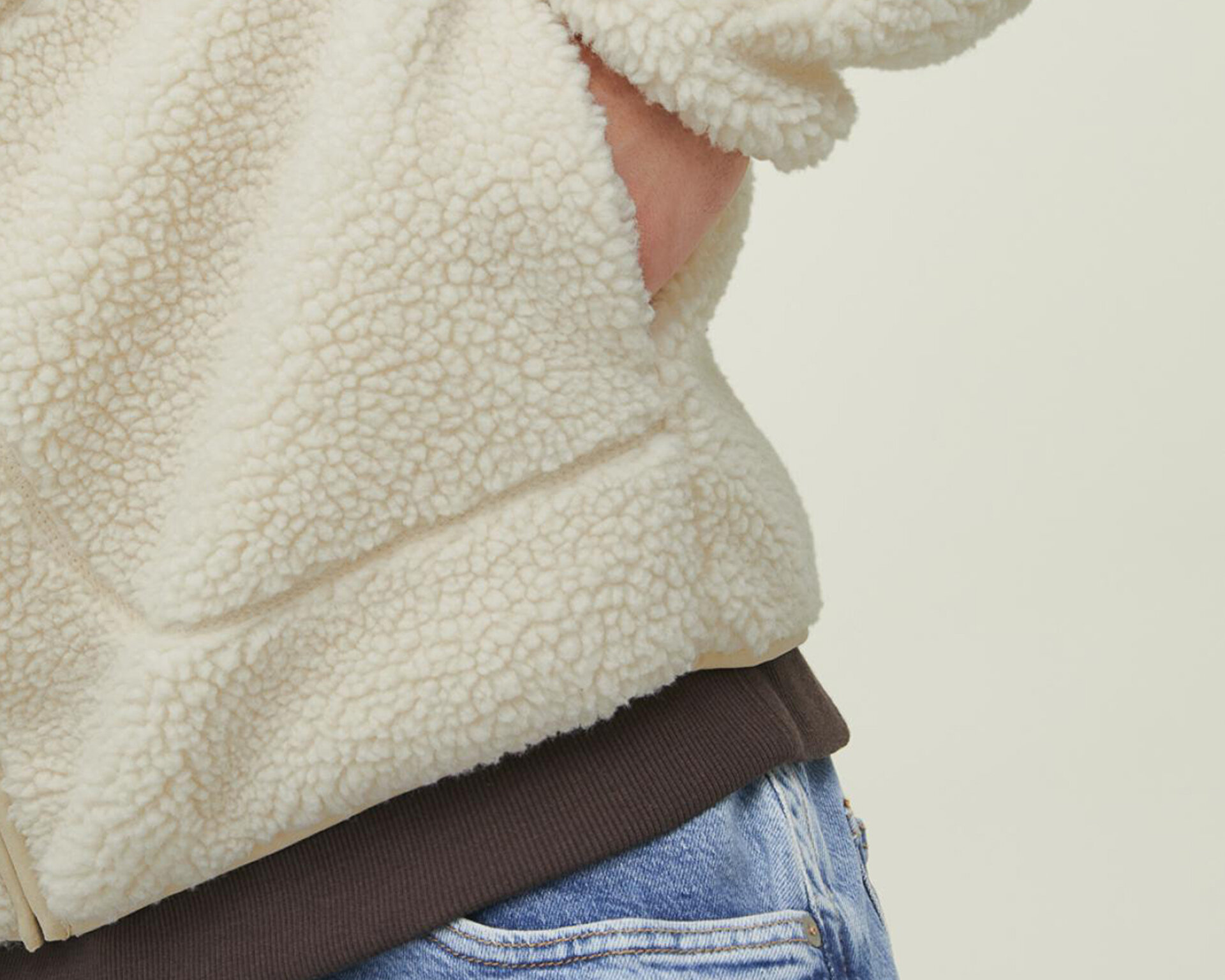 Jack Jones Erkek Jorpark Teddy Jacket Noos Krem 12215136-OATMEAL