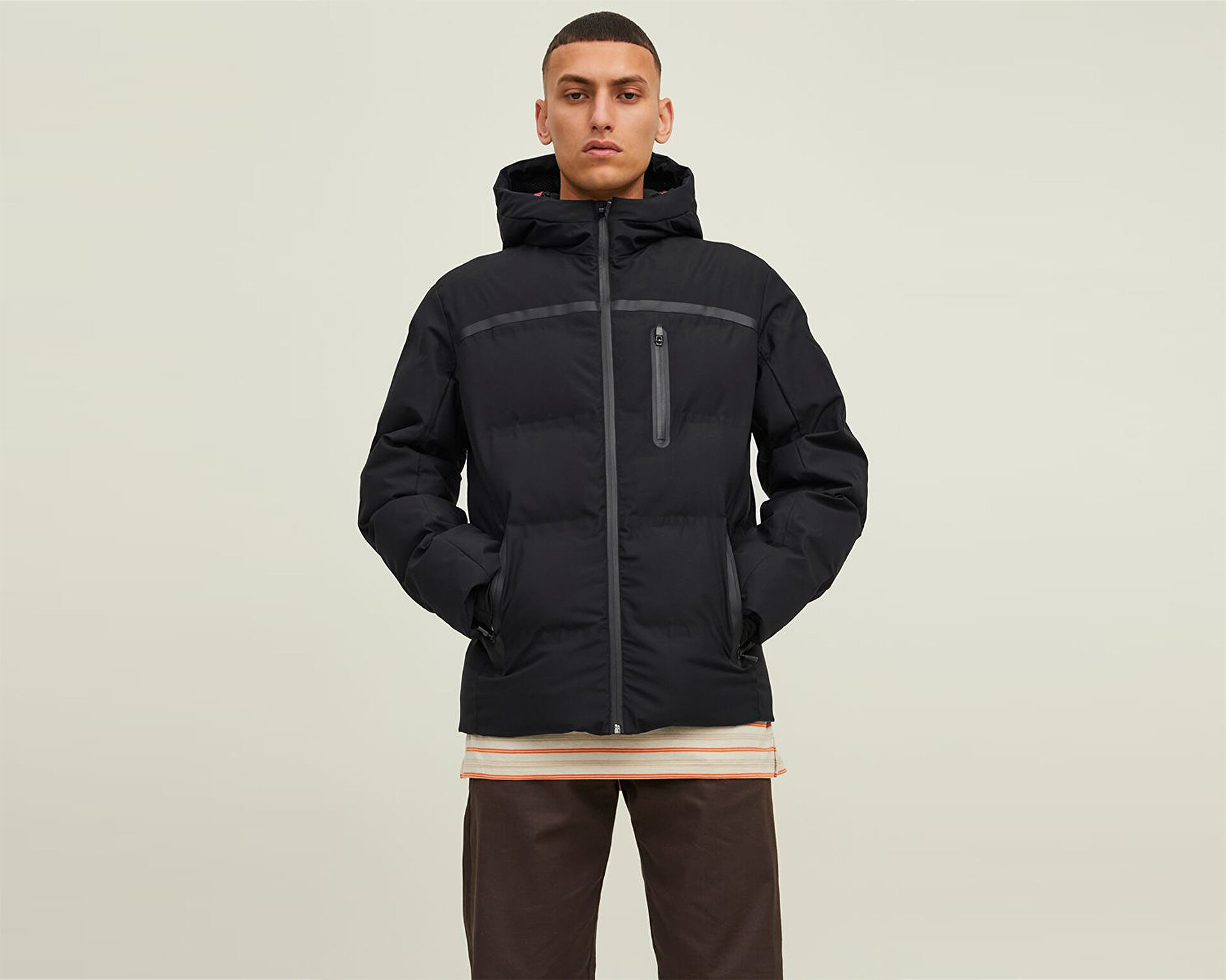 Jack Jones Erkek Jcoheat Puffer Jacket Sn Siyah 12215507-BLACK
