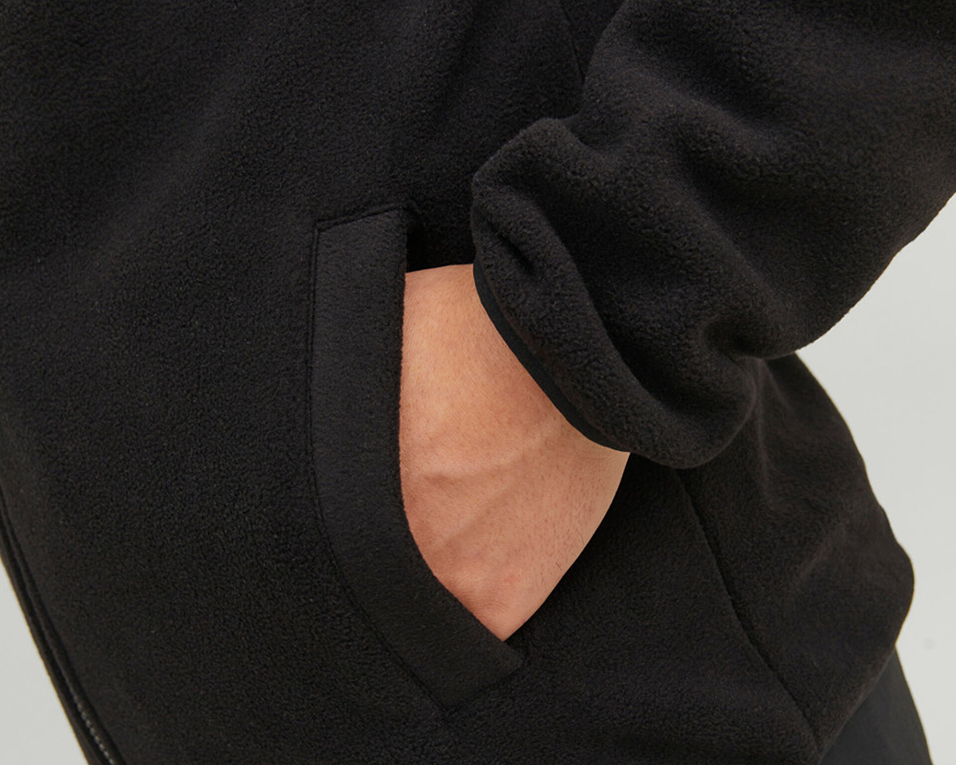 Jack Jones Erkek Jcofilo Polarfleece Sweat Zip High Sn Siyah