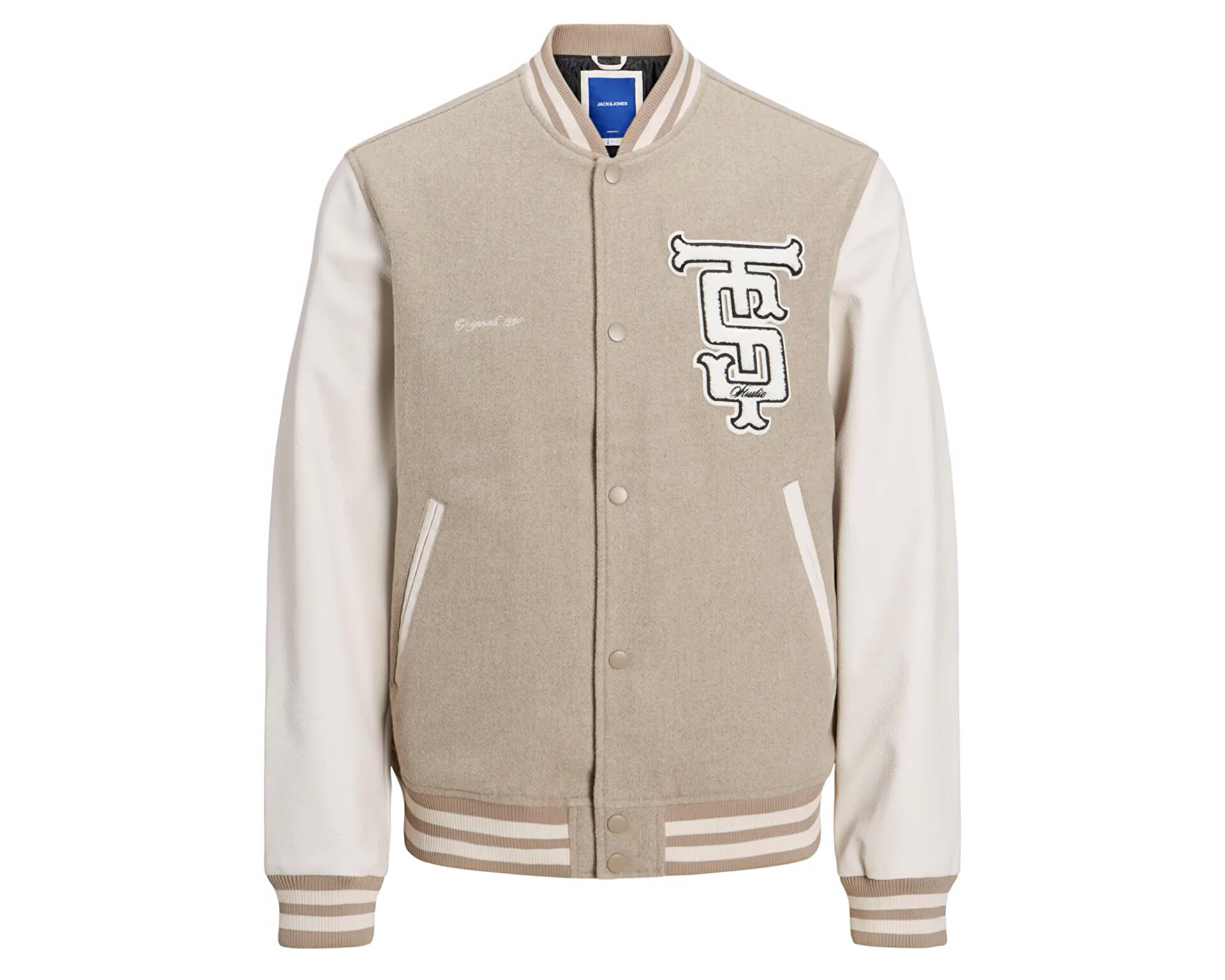 Jack Jones Erkek Jorcollege Bomber Jacket Sn Krem 12230582-CROCKERY