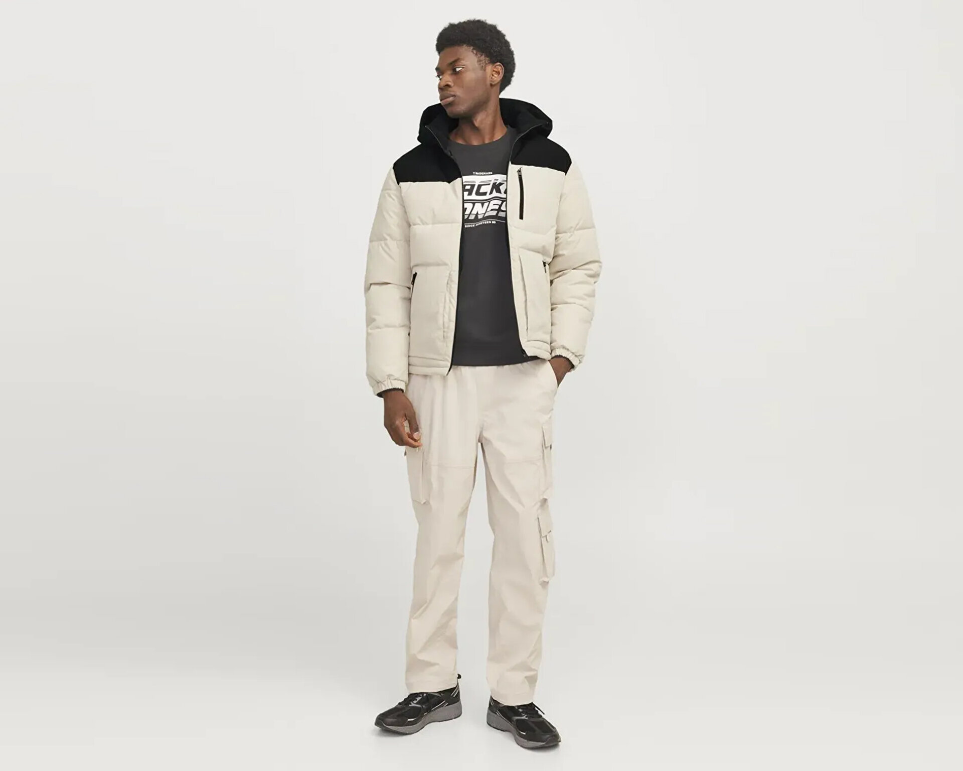 Jack Jones Erkek Jjeotto Puffer Krem 12258416-MOONBEAM