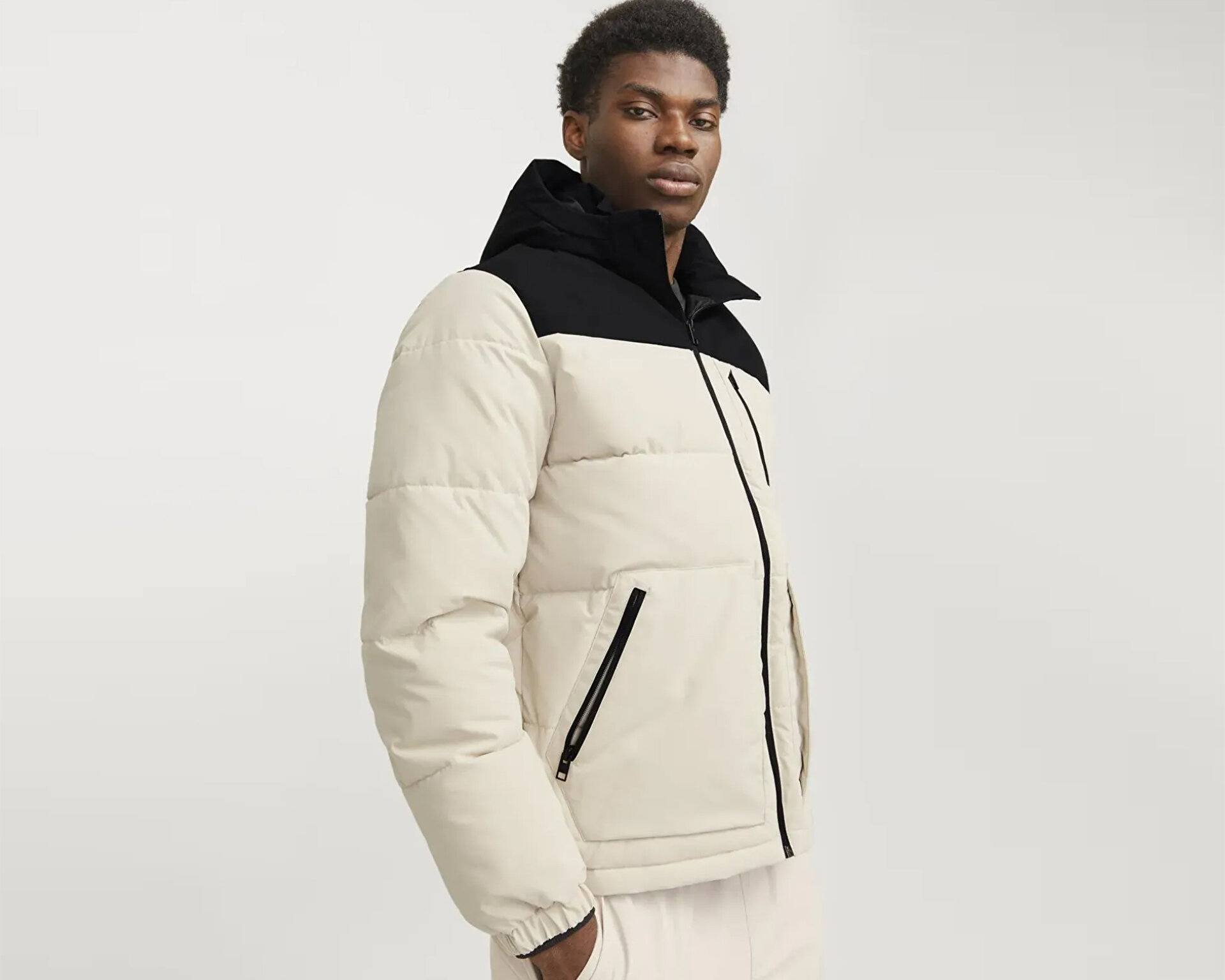 Jack Jones Erkek Jjeotto Puffer Krem 12258416-MOONBEAM