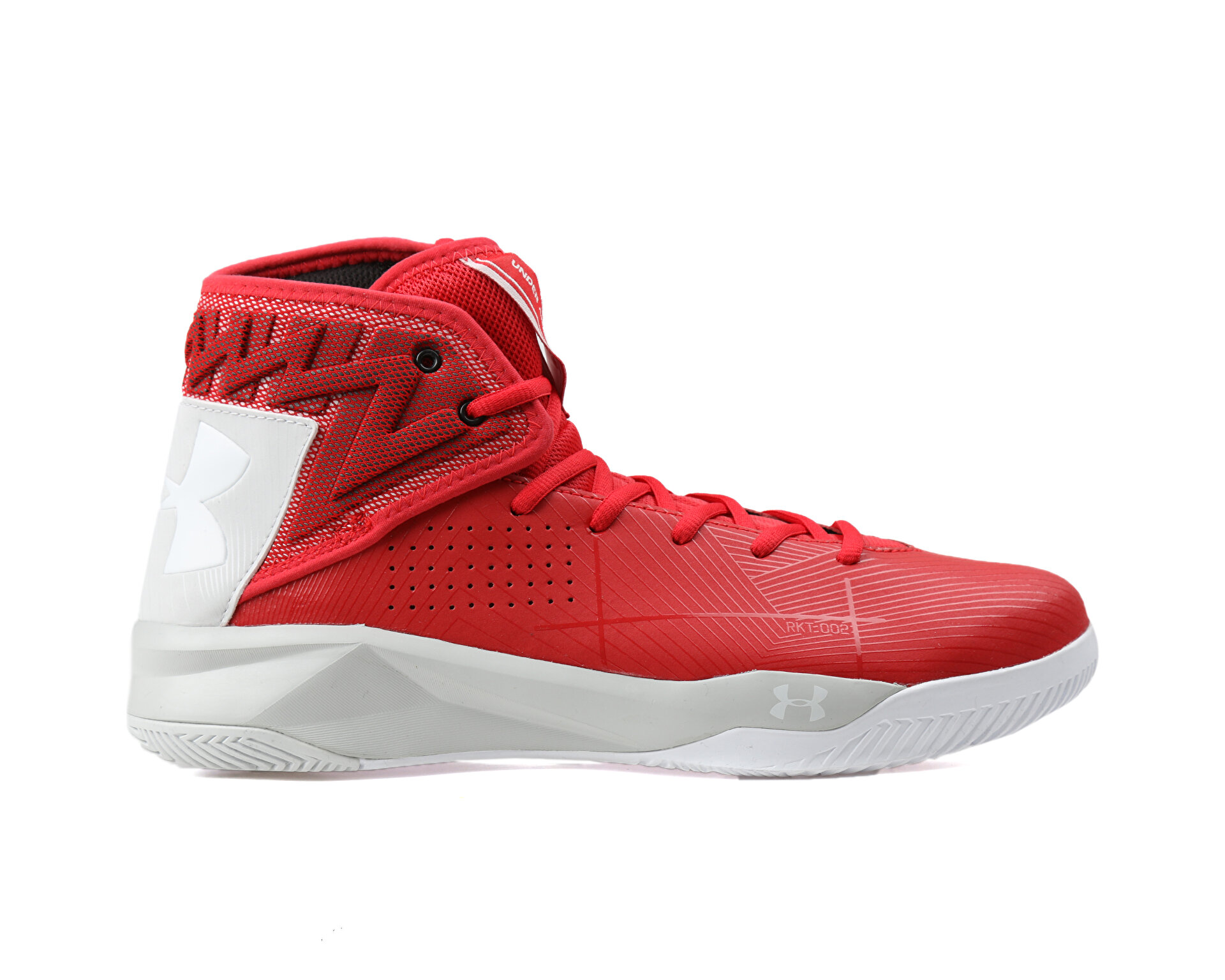 red and white under armour basketball shoes