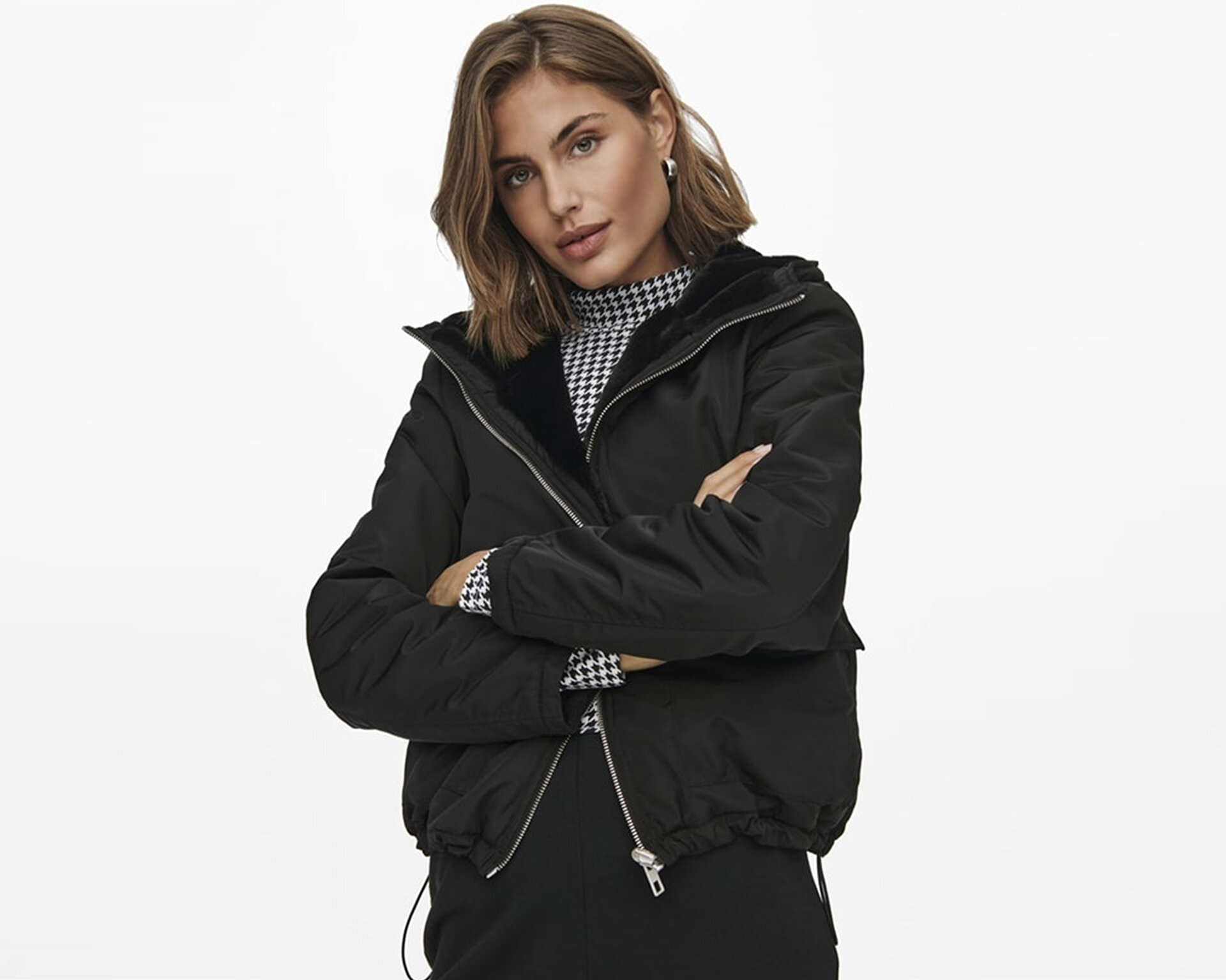 Only Kadın Onldahlia Rev Jacket Cs Otw Siyah 15208777-BLACK