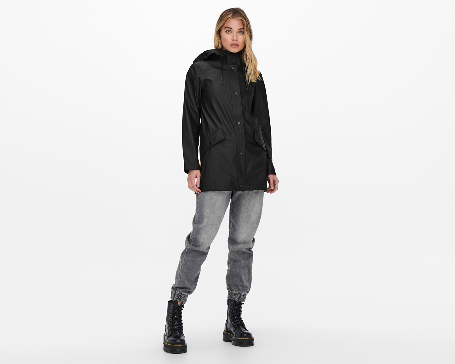 Only Kadın Onlelisa Raincoat Otw Siyah 15261734-BLACK