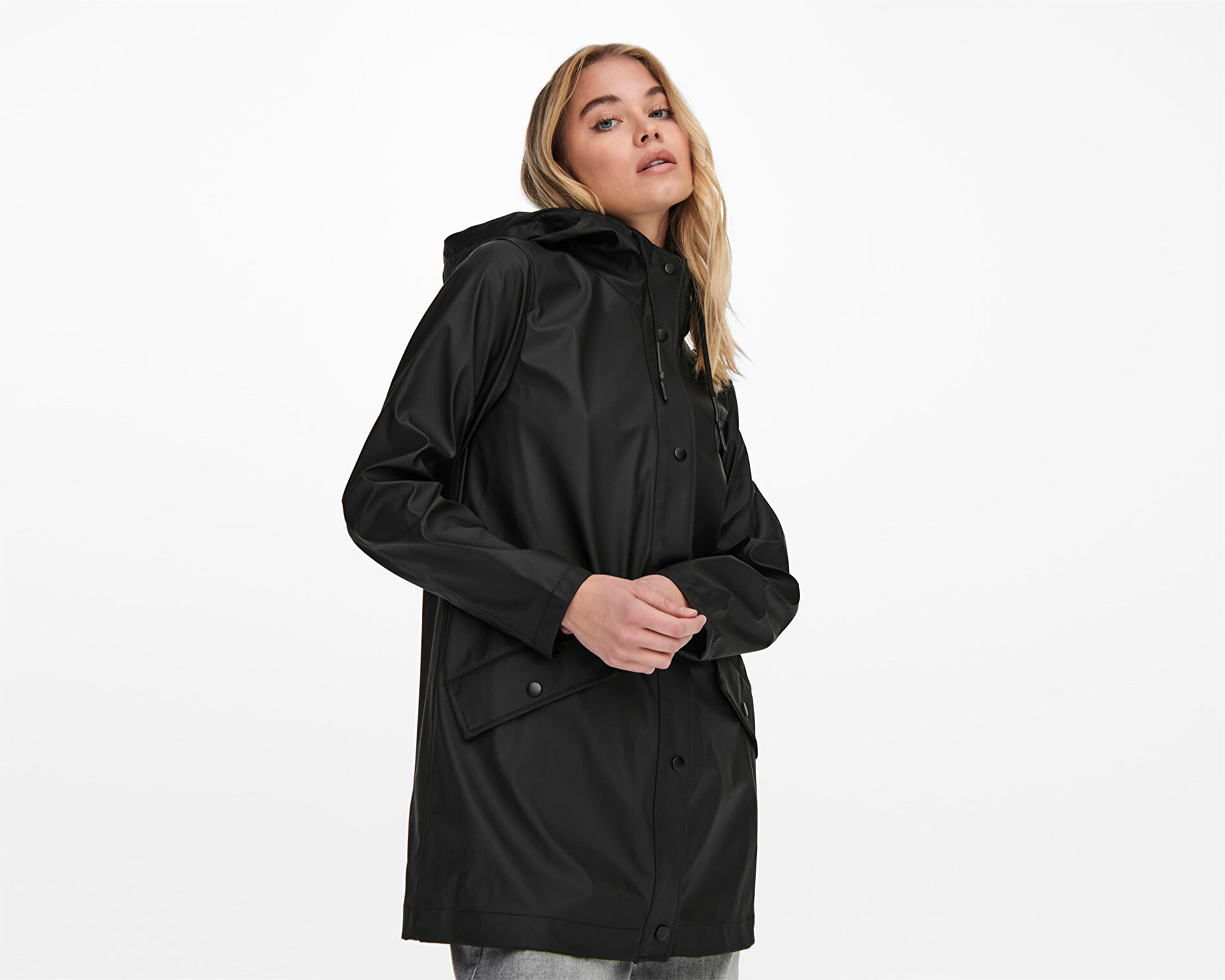 Only Kadın Onlelisa Raincoat Otw Siyah 15261734-BLACK