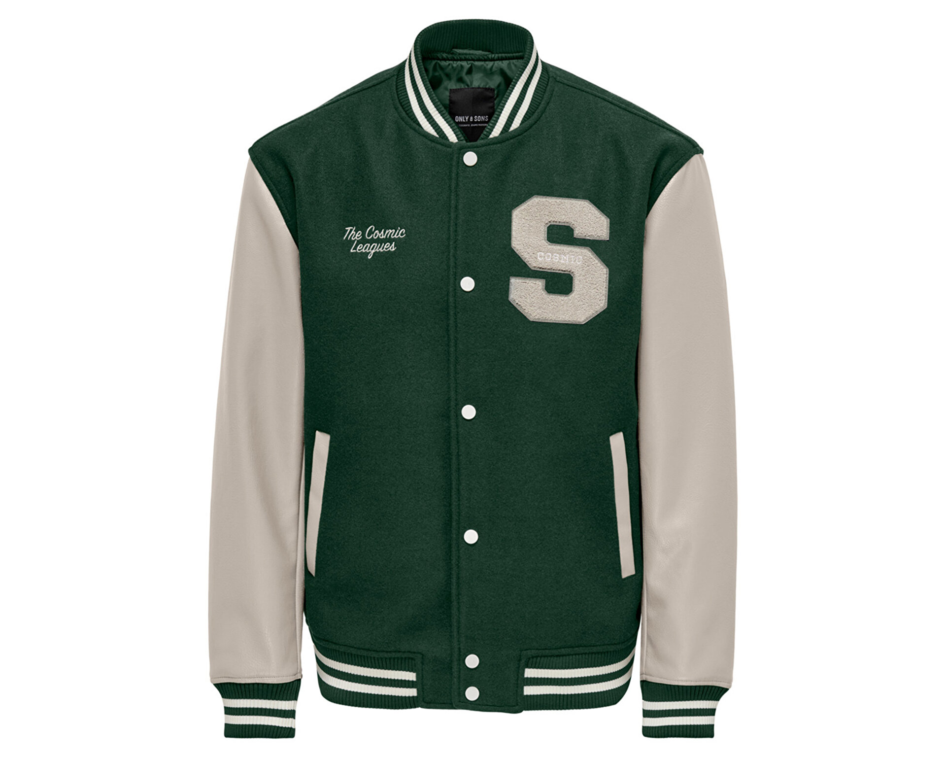 Only Erkek Onsjay Varsity Jacket Otw Yeşil 22022572-DARK-GREEN