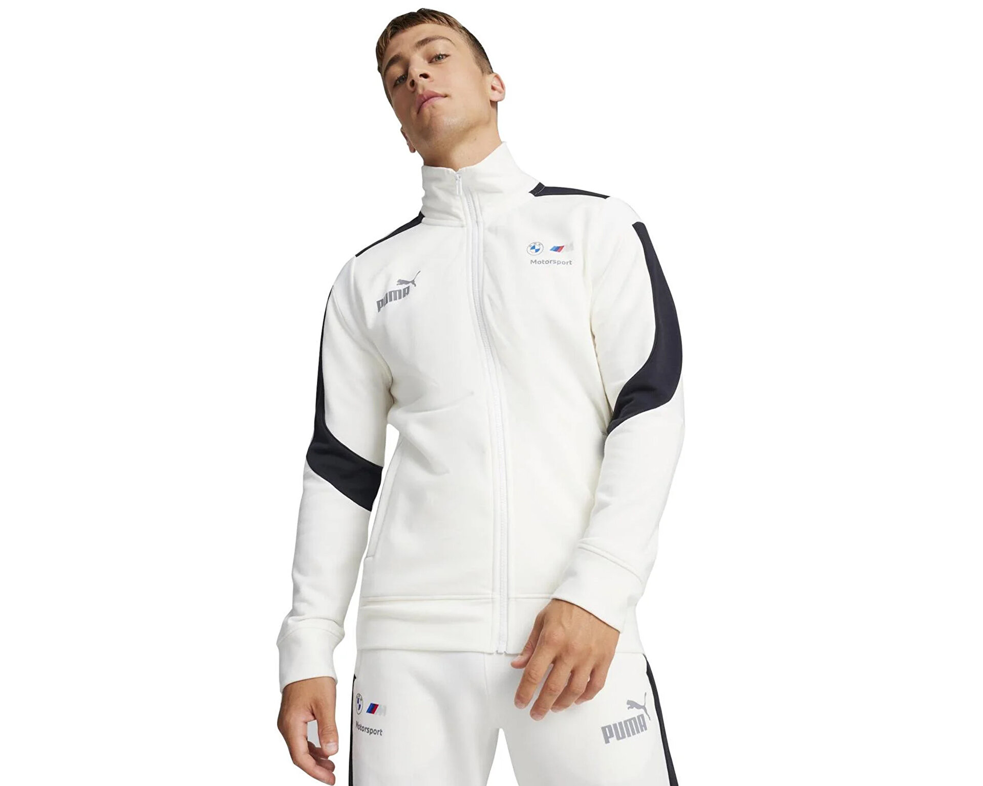 m Puma 62745304BMW MMS MT7 Mavi Dik Yaka Regular Fit Zip Ceket