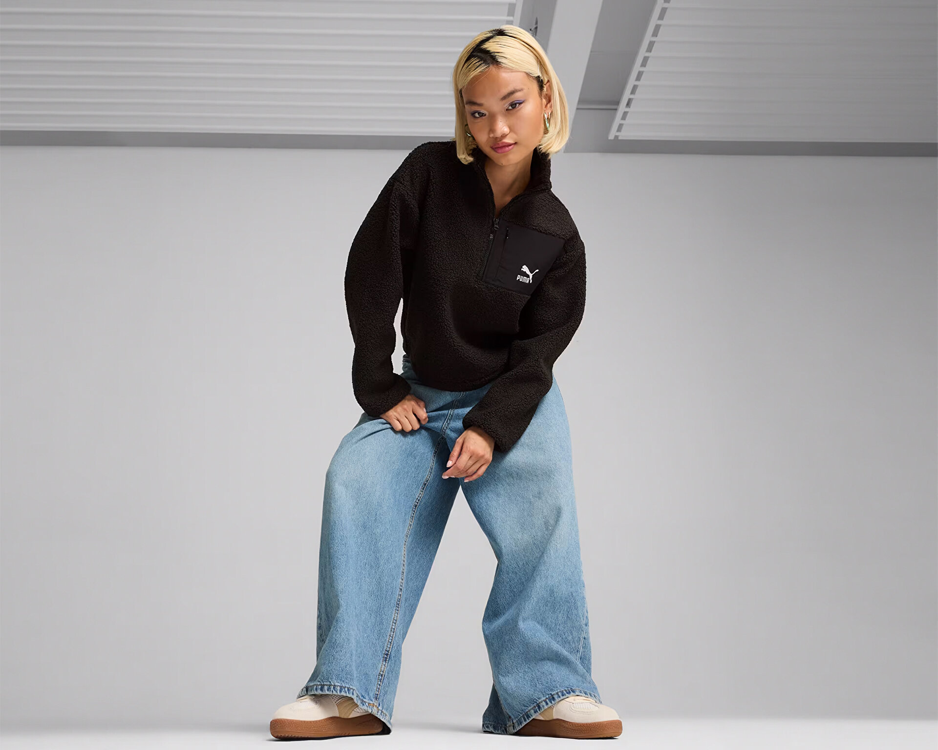 Puma Kadın Classics Winterized Half-Zip Siyah 62679601