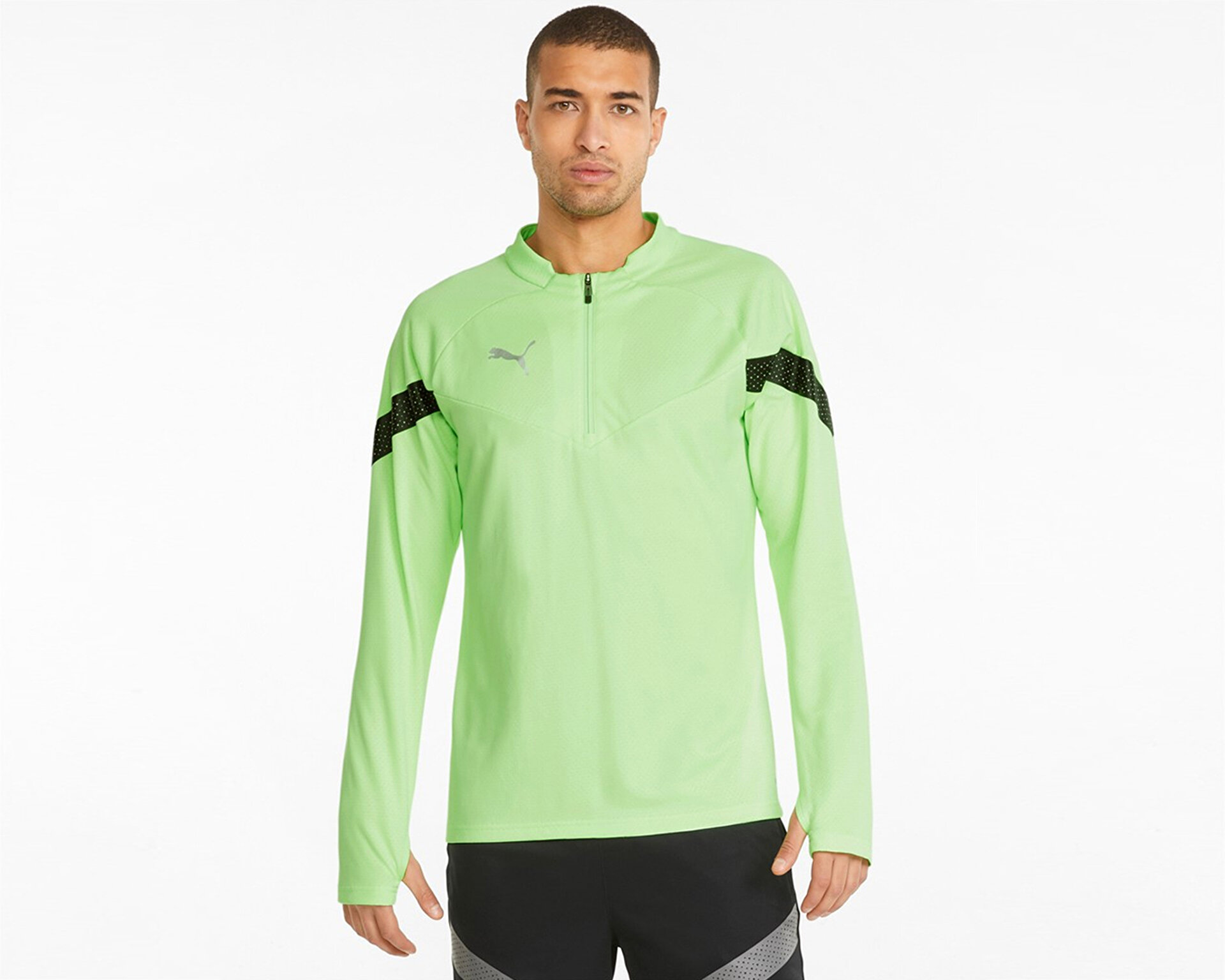Teamfinal Training 1/4 Zip Top Erkek Puma Yeşil Erkek Futbol