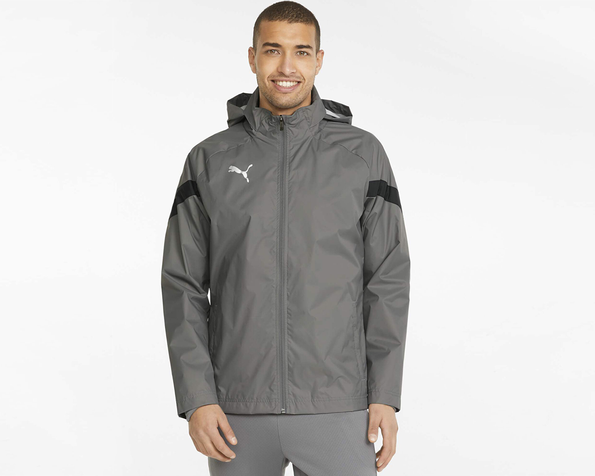 Puma Erkek Teamfinal All Weather Jacket Gri 65738213