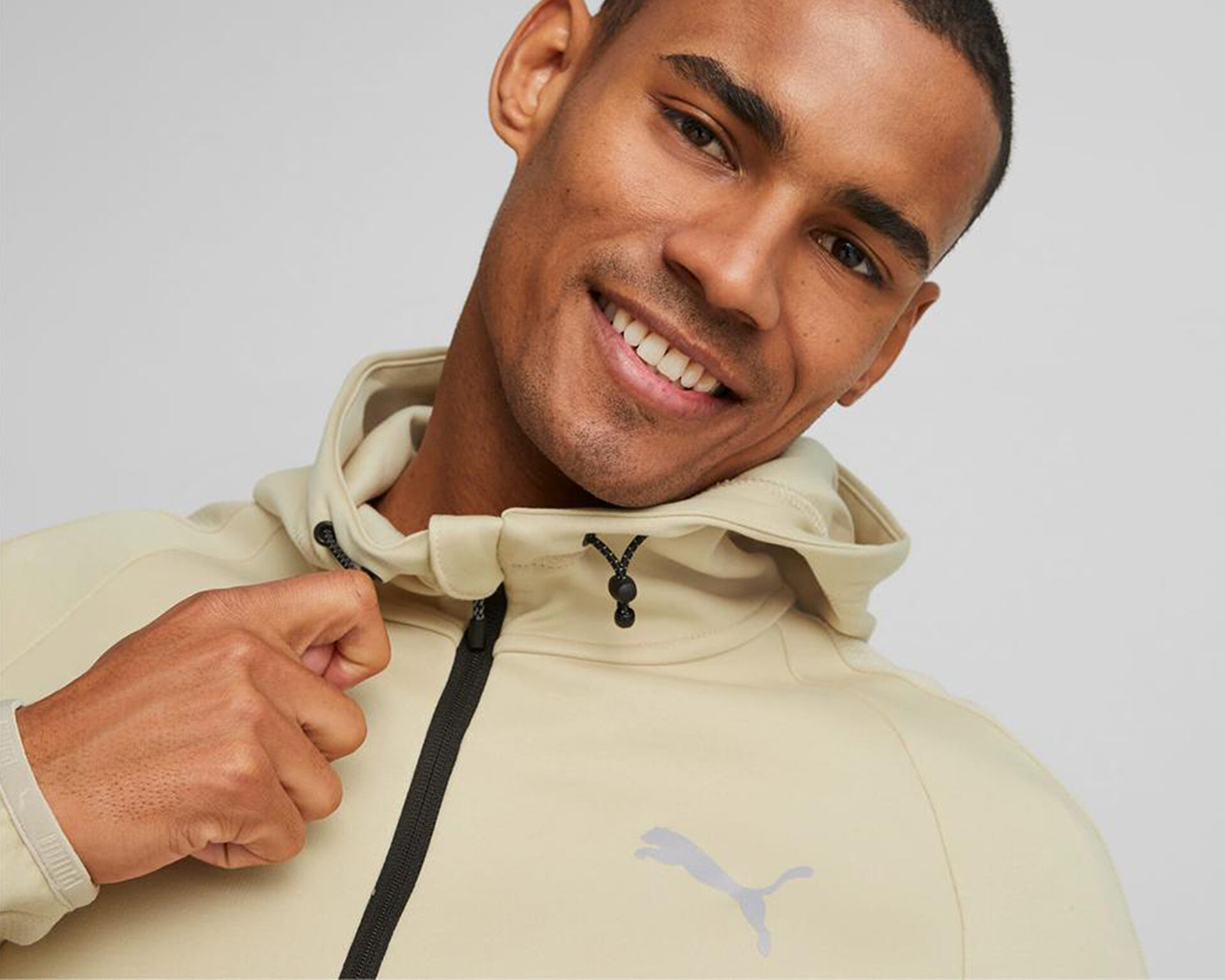 Puma Erkek Evostripe Full-Zip Hoodie Krem 67331388