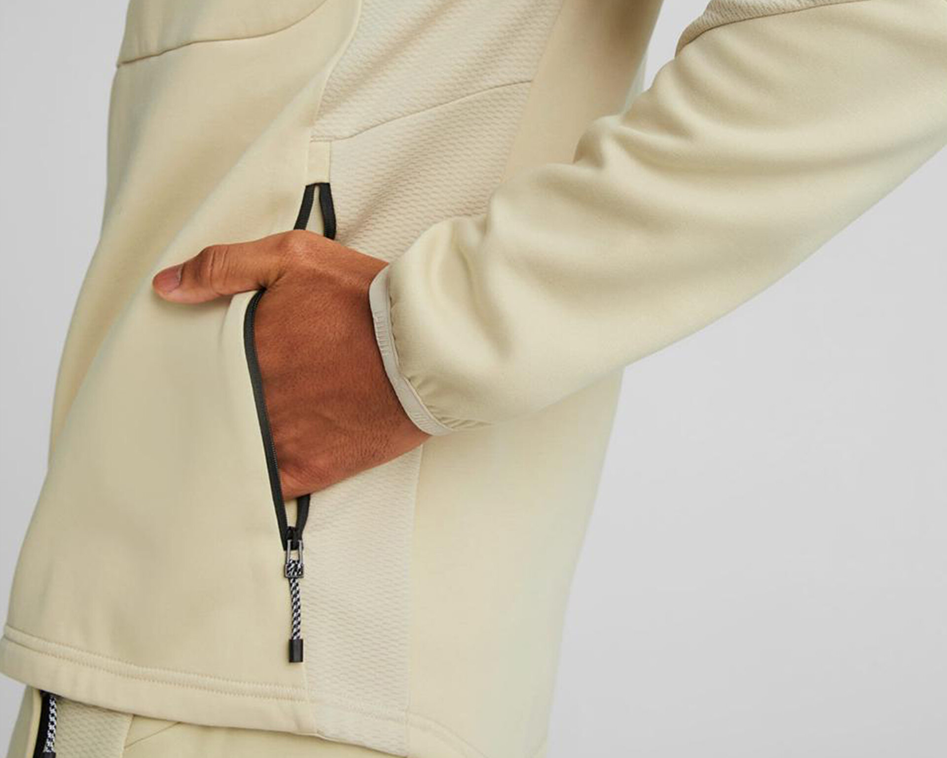 Puma Erkek Evostripe Full-Zip Hoodie Krem 67331388