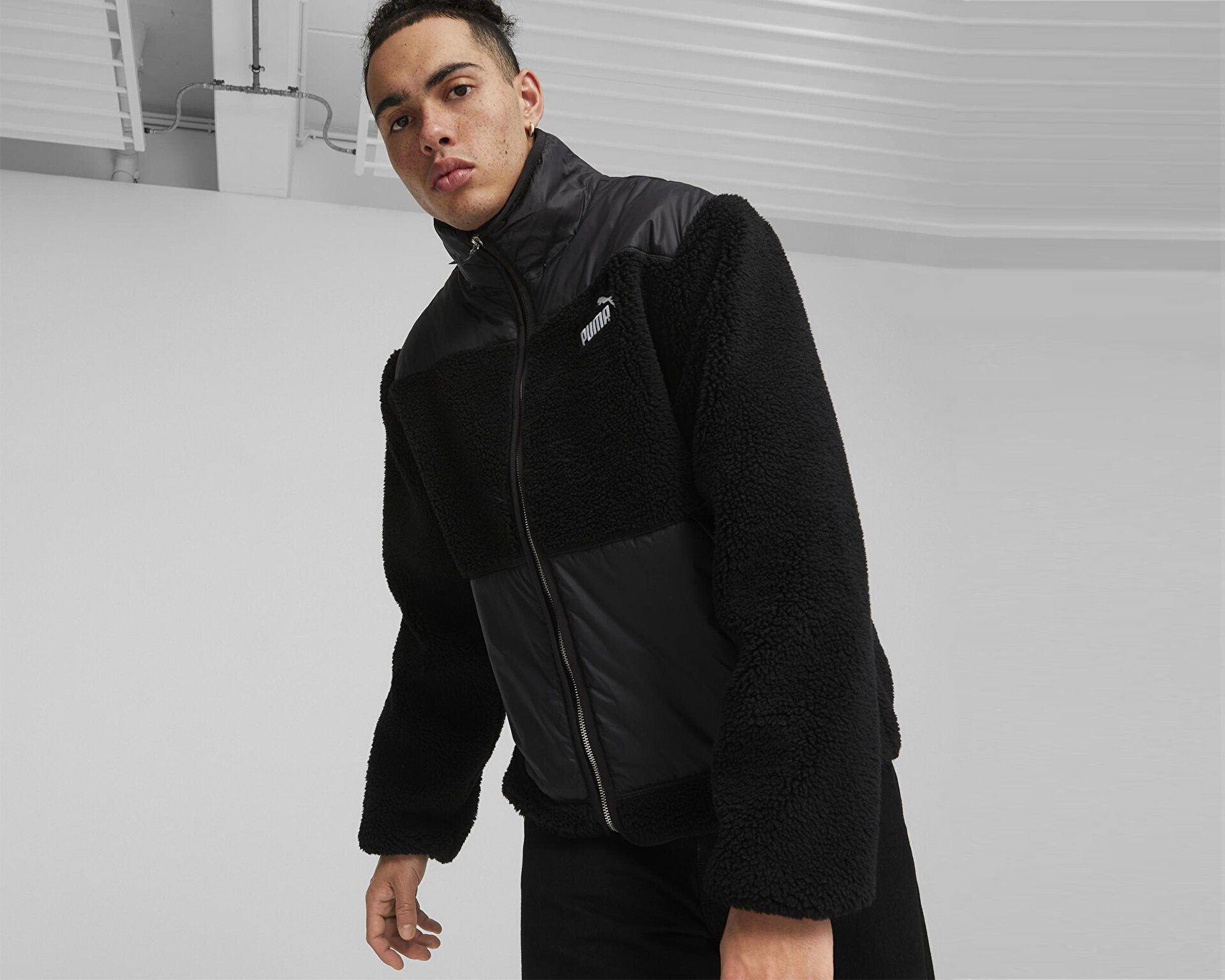 Puma Erkek Sherpa Hybrid Jacket Siyah 67538501