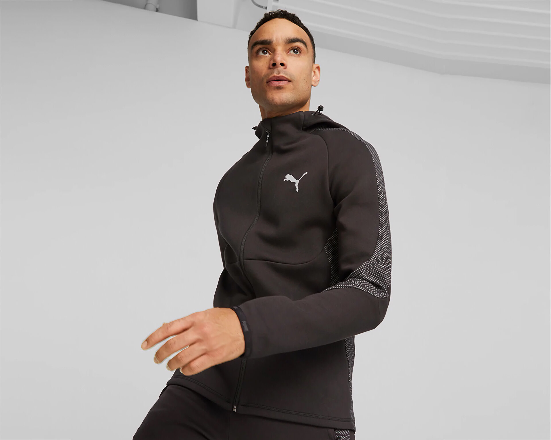 Puma Erkek Evostripe Full-Zip Hoodie Siyah 67593001