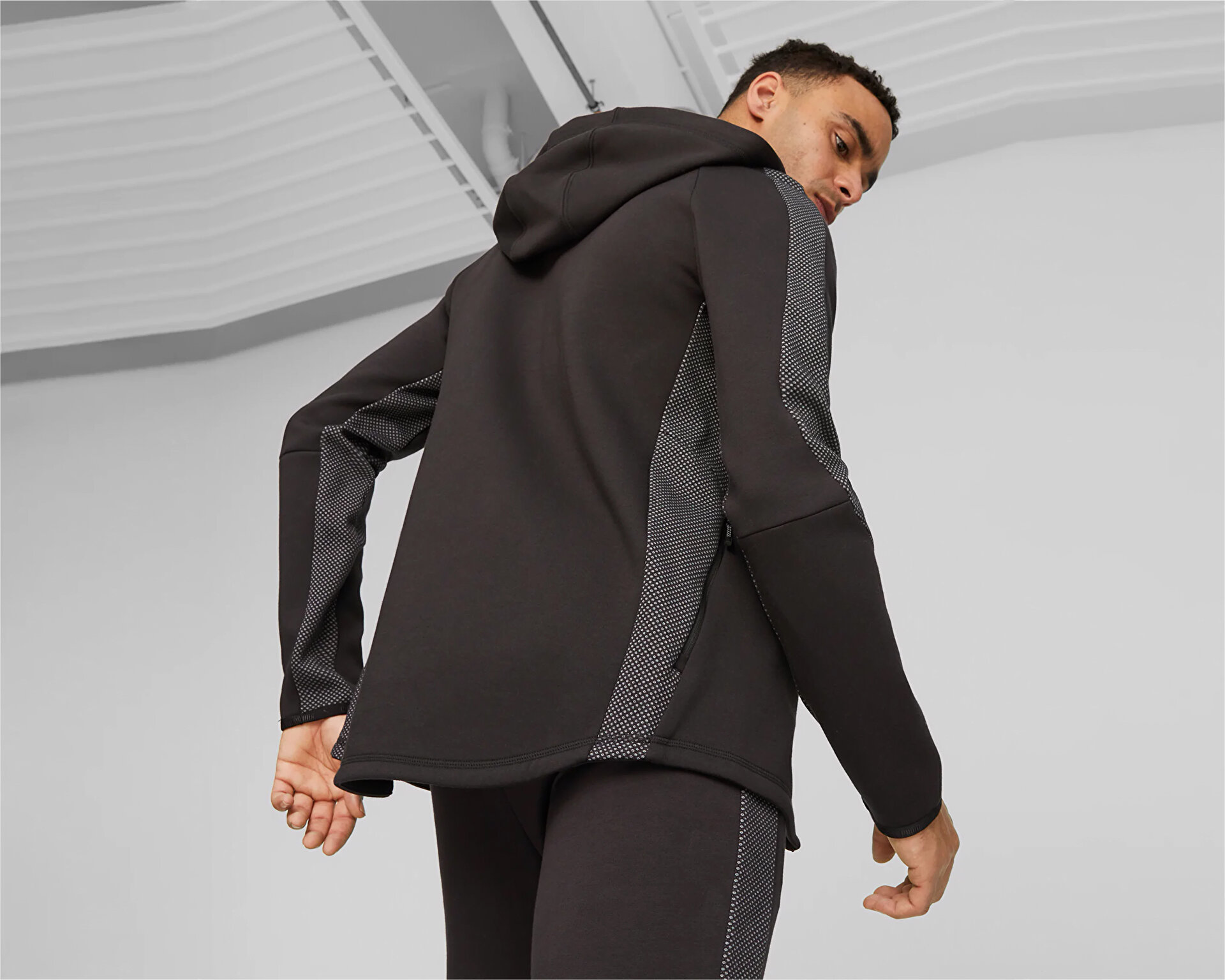 Puma Erkek Evostripe Full-Zip Hoodie Siyah 67593001