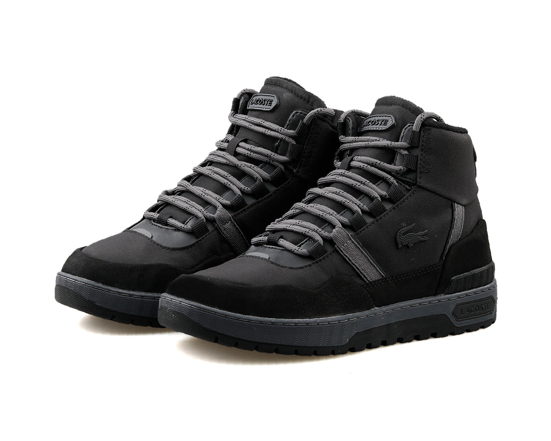 Lacoste Erkek T-Clip Wntr Mid 222 2 Sma Blk/Dk Gry Siyah