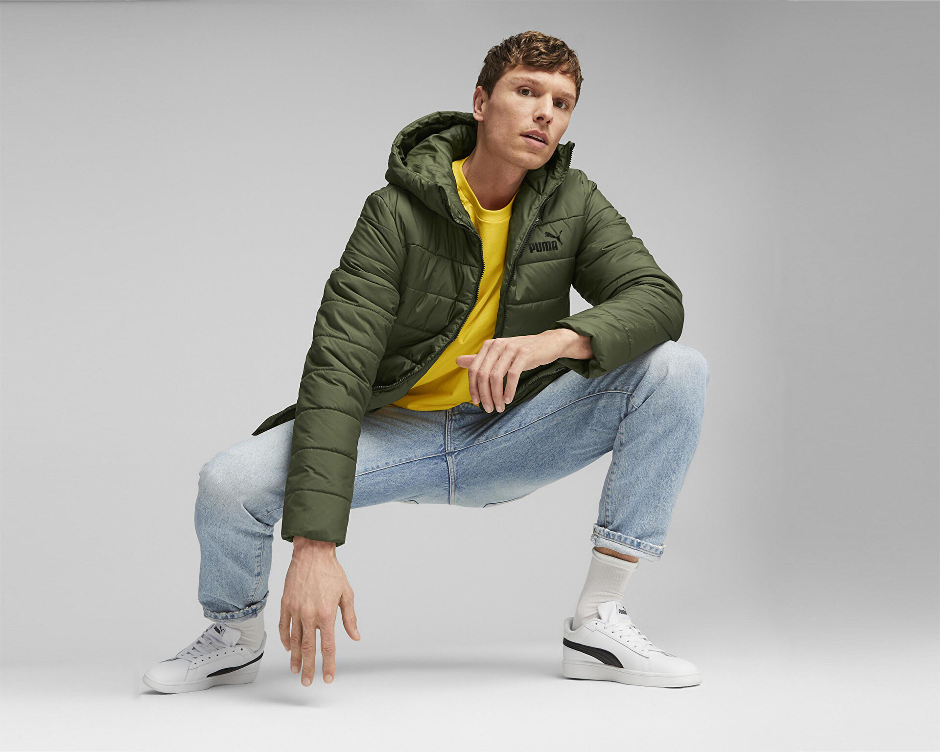 Puma Erkek Ess Hooded Padded Jacket Haki 84893831