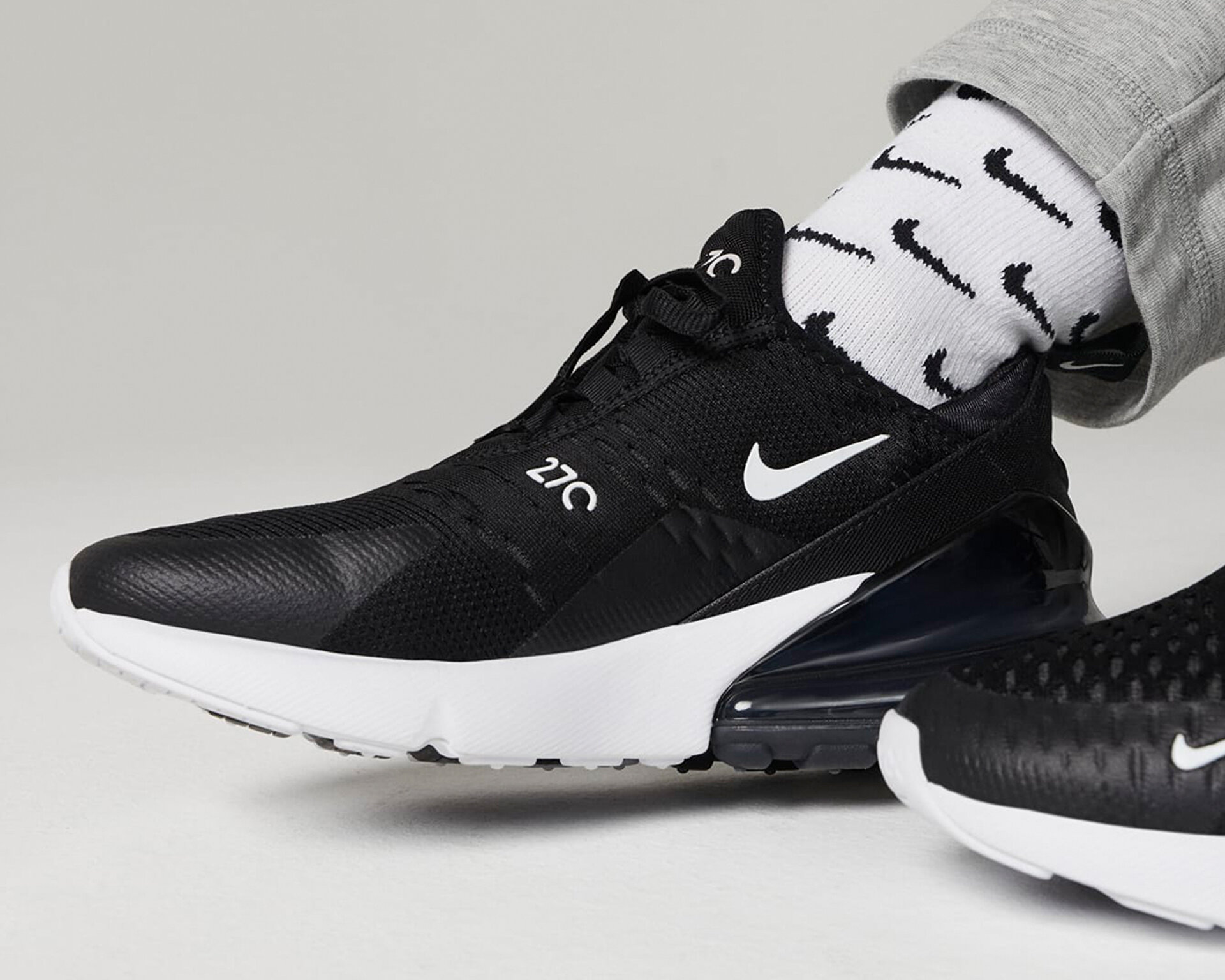 Damskie Sneakersy Buty Air Max 270 React Damskie Czarne Nike Air