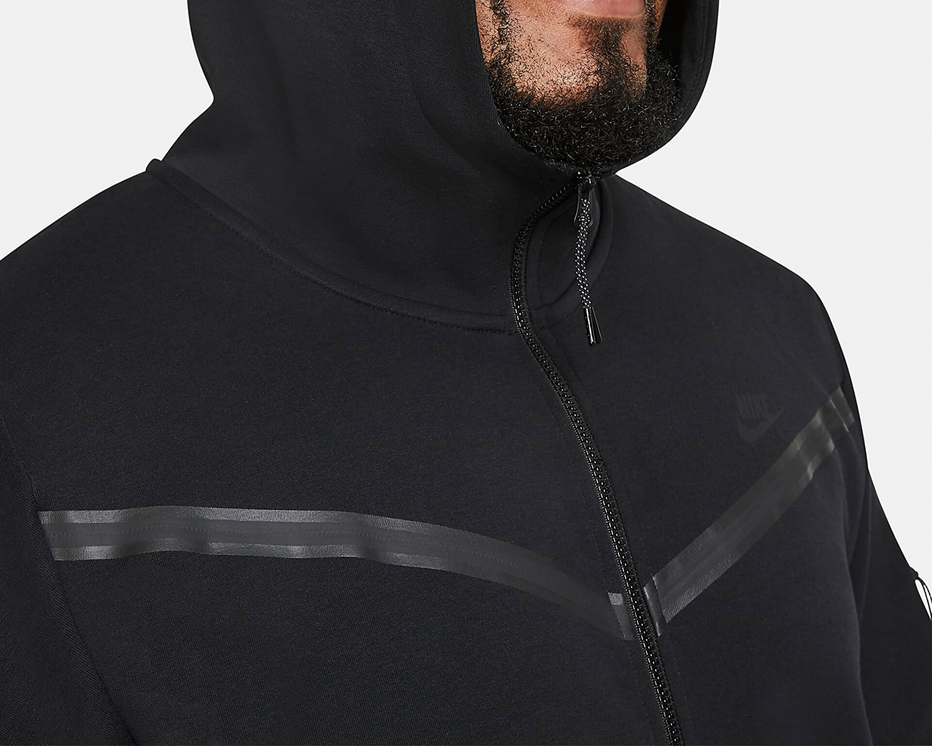 Nike Erkek M Nsw Tch Flc Hoodie Fz Wr Siyah CU4489-010