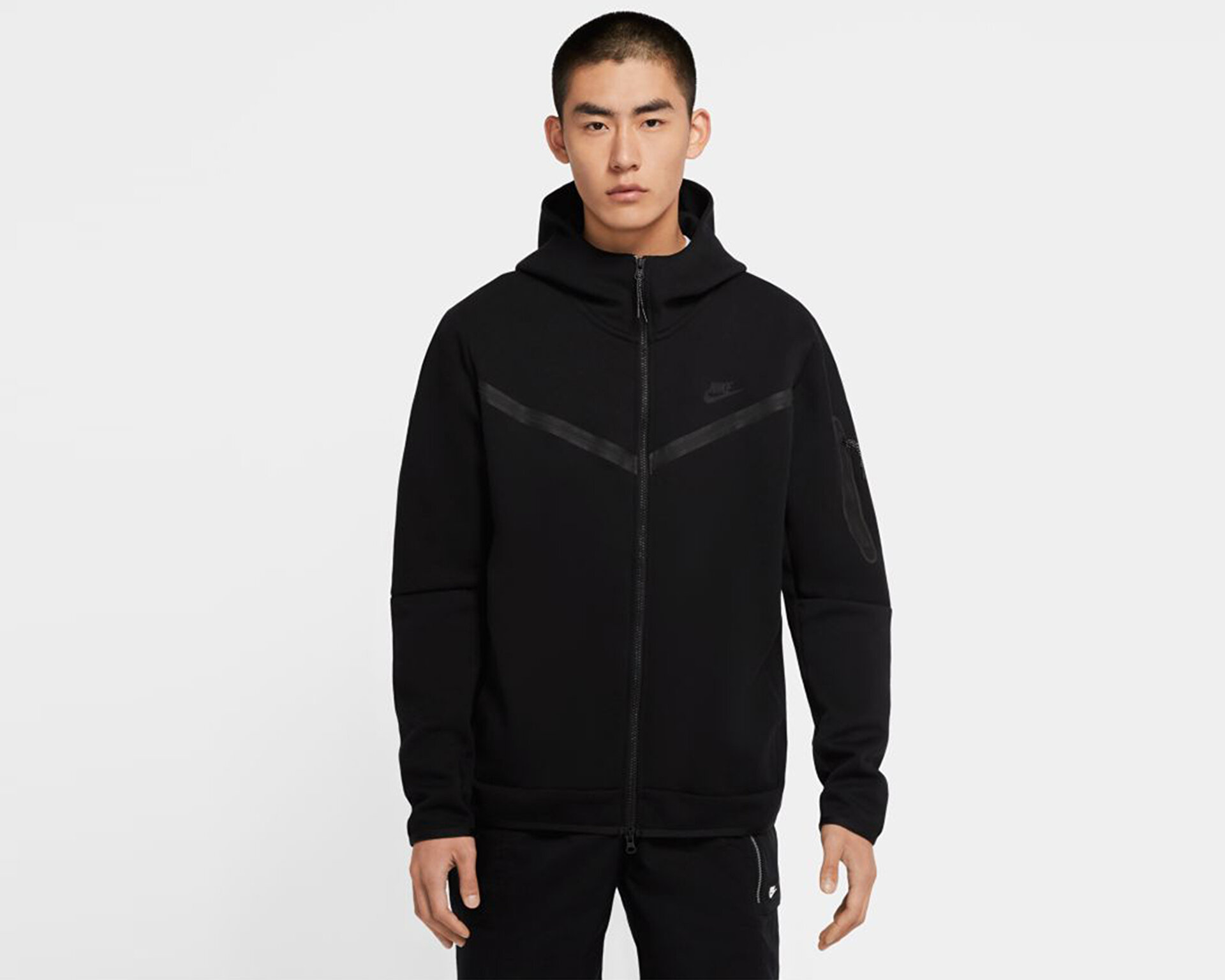 Nike Erkek M Nsw Tch Flc Hoodie Fz Wr Siyah CU4489-010
