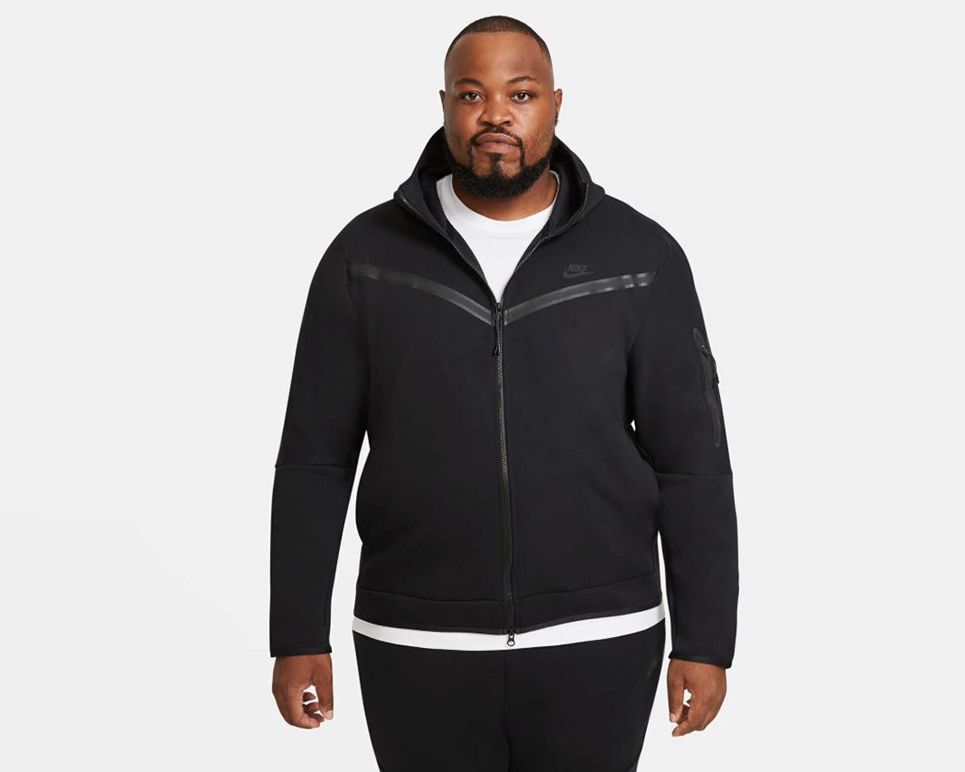 Nike Erkek M Nsw Tch Flc Hoodie Fz Wr Siyah CU4489-010