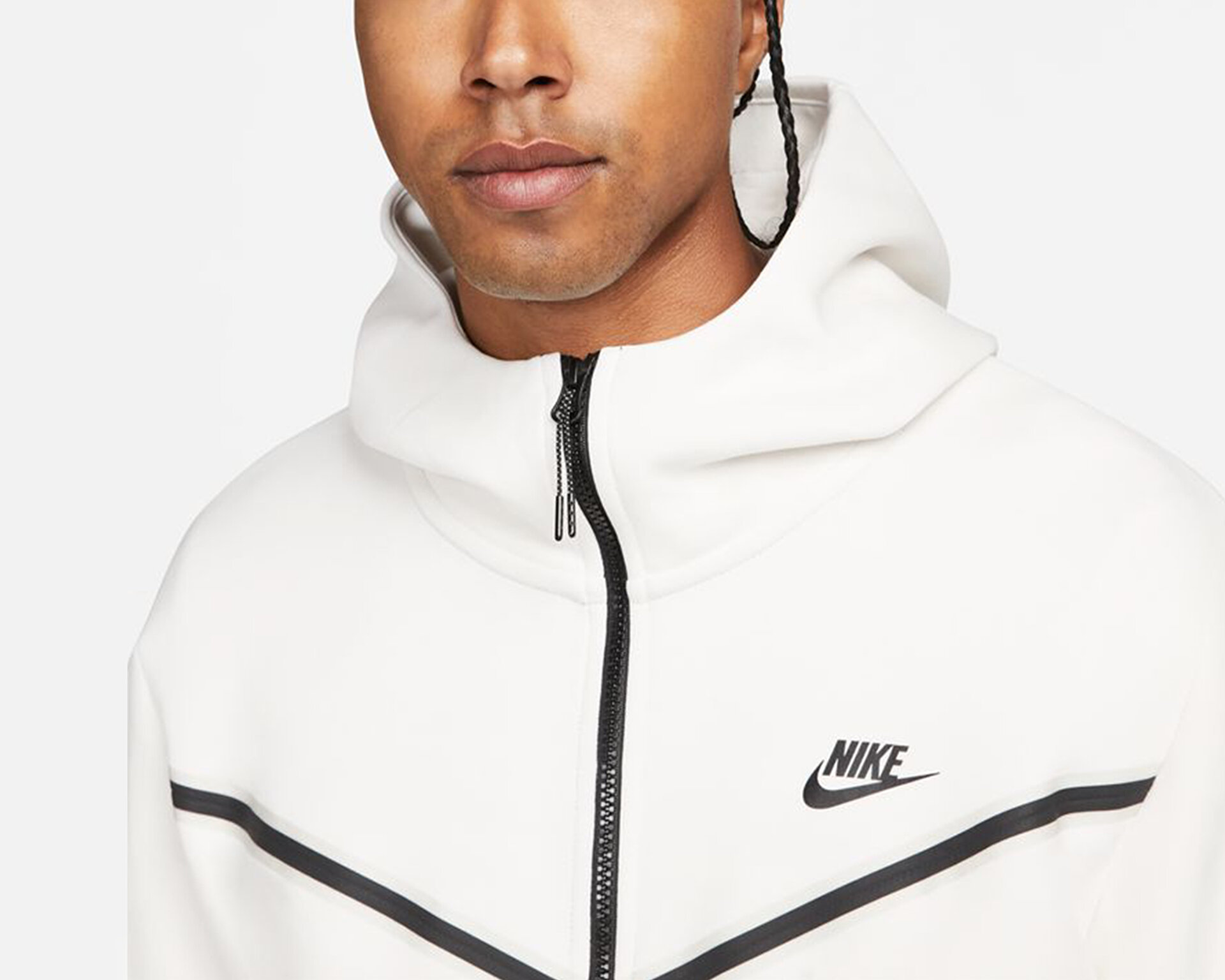 Nike Erkek M Nsw Tch Flc Hoodie Fz Wr Beyaz CU4489-030