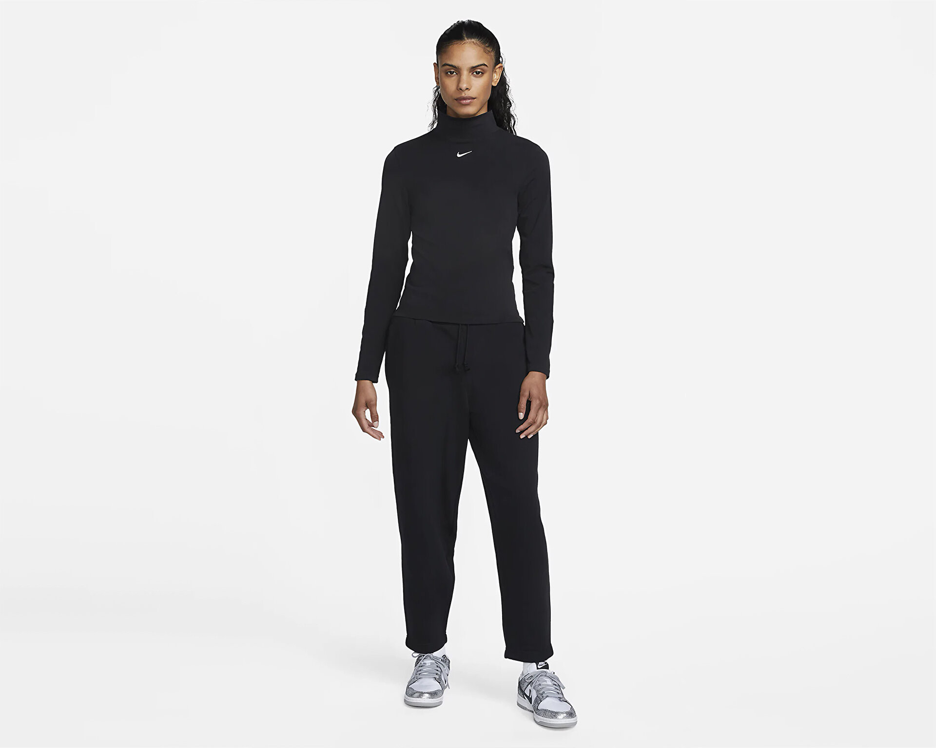 Nike Kadın W Nsw Phnx Flc Hr Pant Curve Siyah DQ5678-010