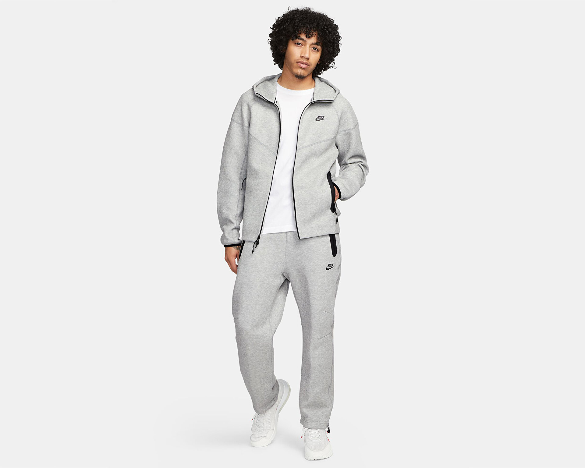 Nike Erkek M Nk Tch Flc Fz Wr Hoodie Gri FB7921-063