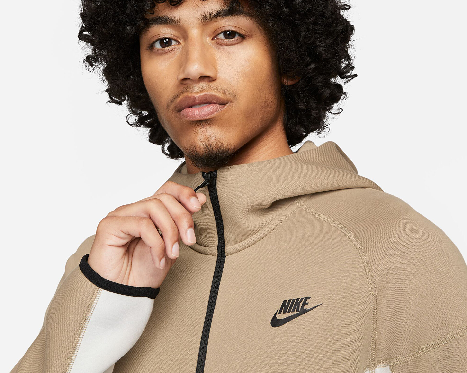 Nike Erkek M Nk Tch Flc Fz Wr Hoodie Krem FB7921-121