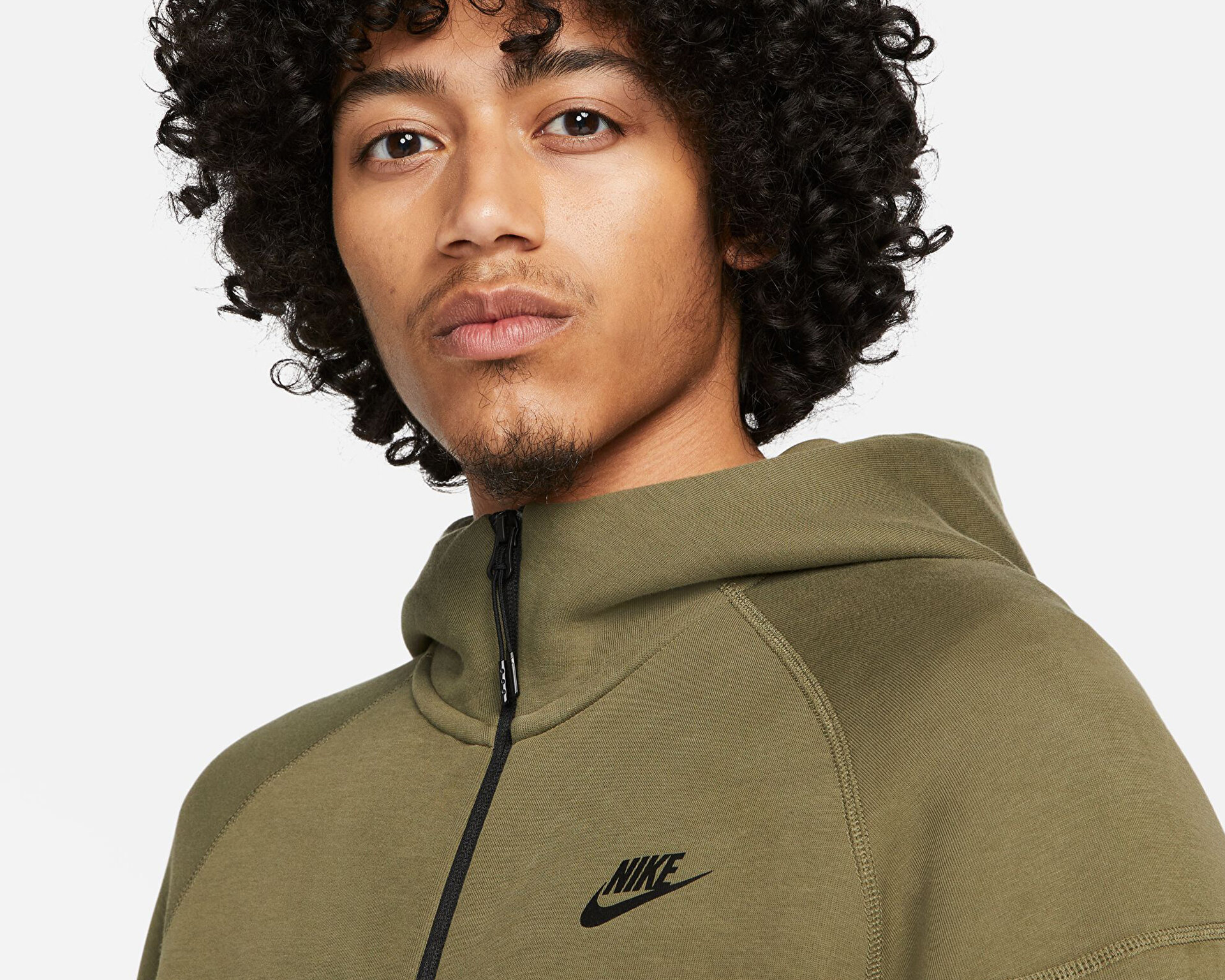 Nike Erkek M Nk Tch Flc Fz Wr Hoodie Haki FB7921-222
