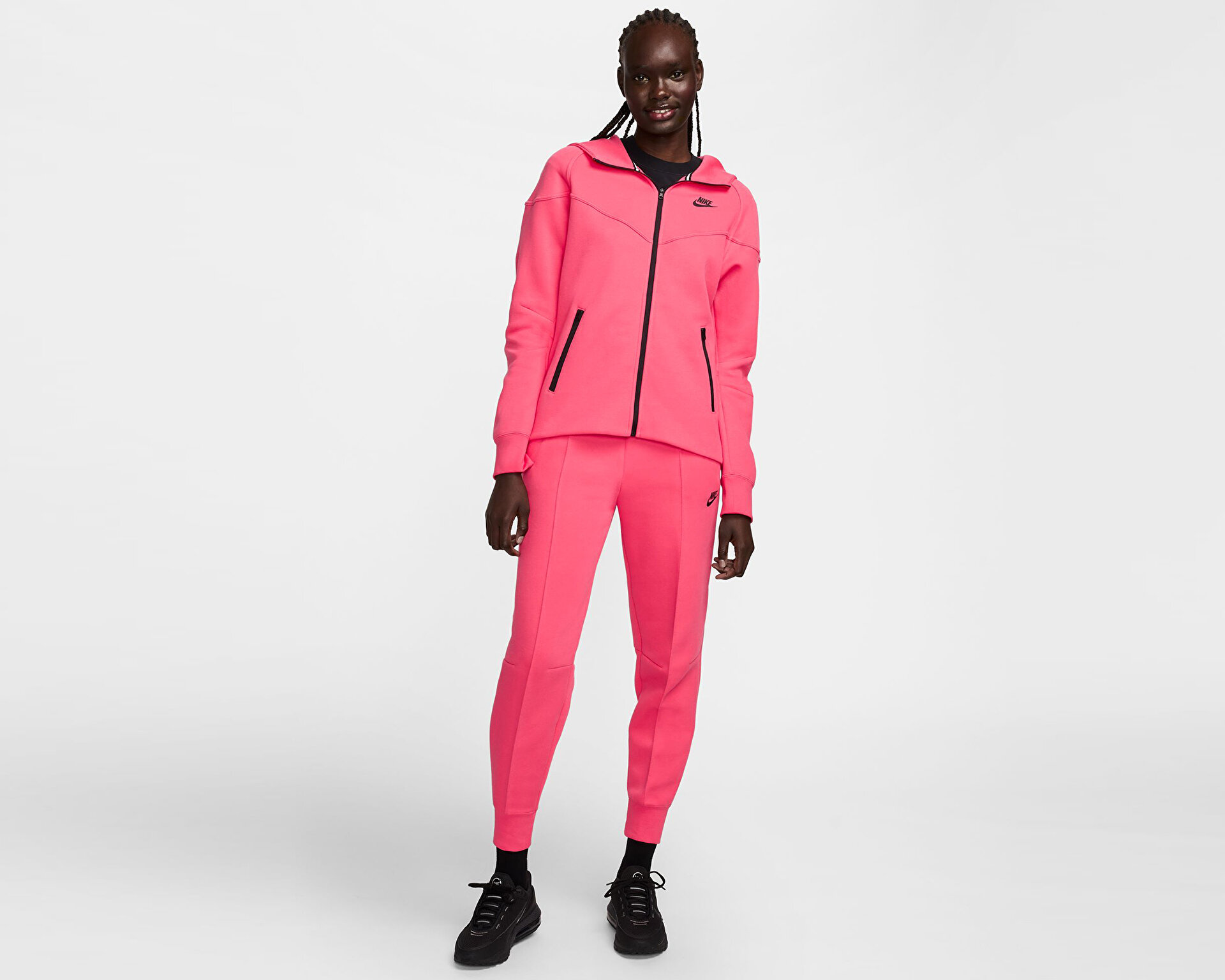 Nike Kadın W Nsw Tch Flc Wr Fz Hdy Pembe FB8338-629