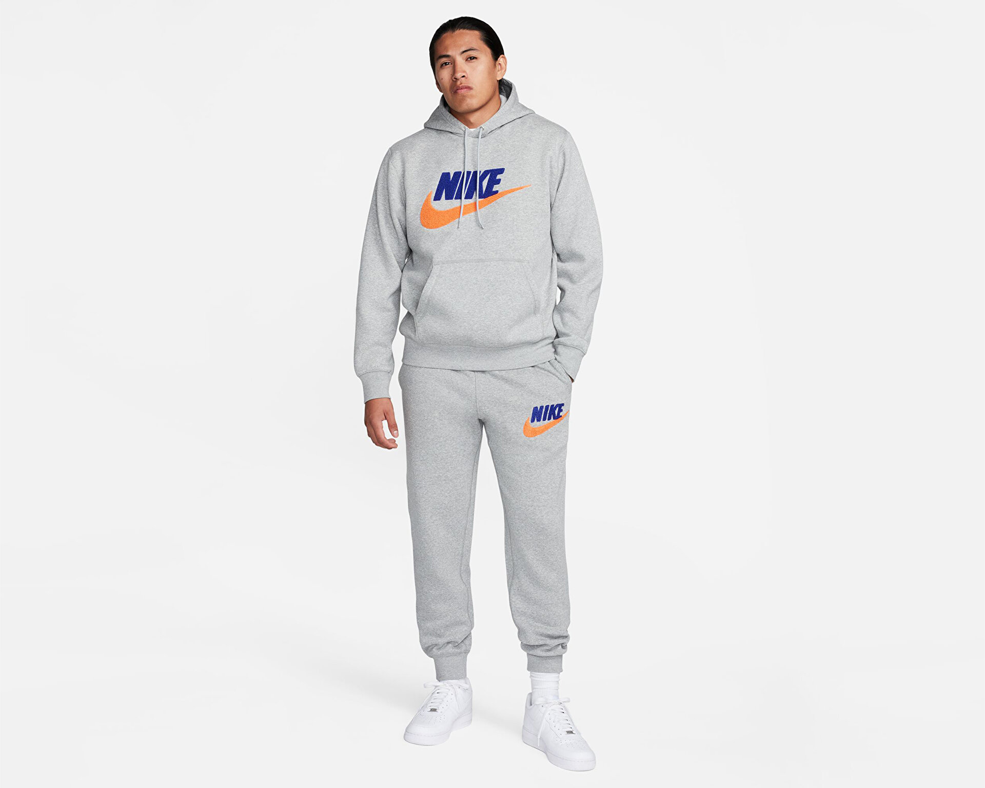 nike hoodie and track pants