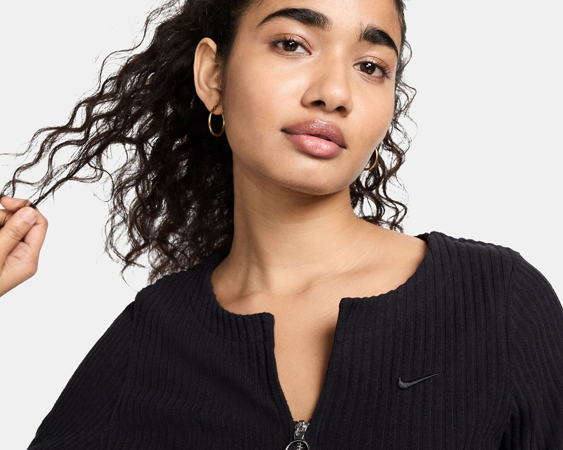 Nike Kadın W Nsw Nk Chll Knt Rib Fz Crdgn Siyah FN3682-010