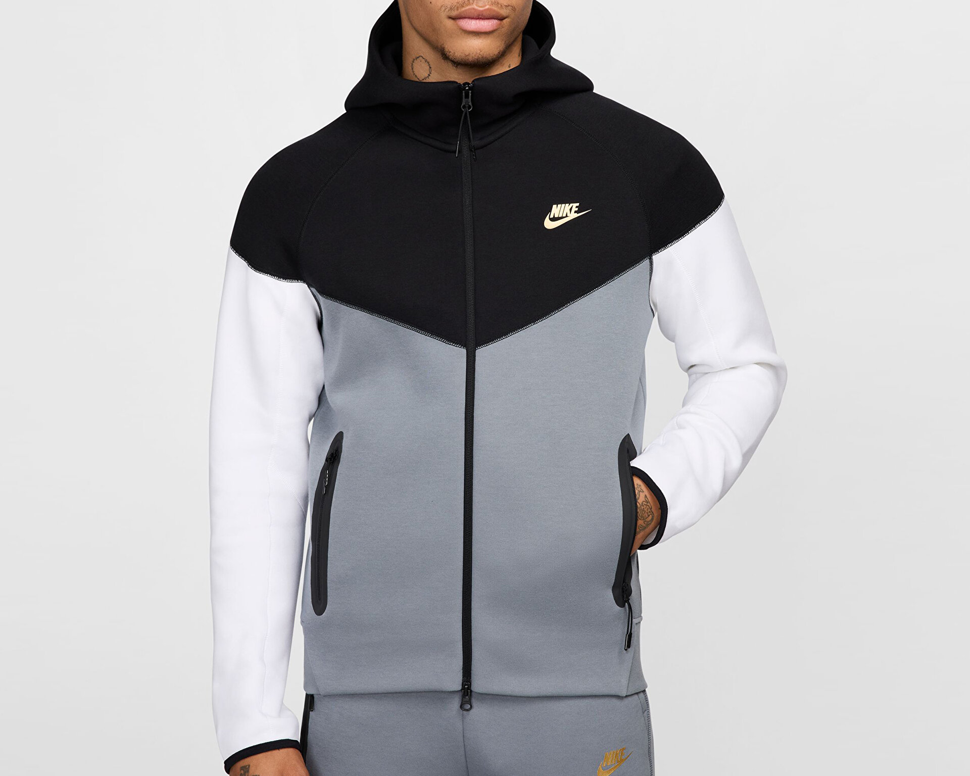 Nike Erkek Sportswear Tech Fleece Windrunner Gri FZ4709-011 Nike Erkek Sportswear Tech Fleece Windrunner Gri FZ4709-011