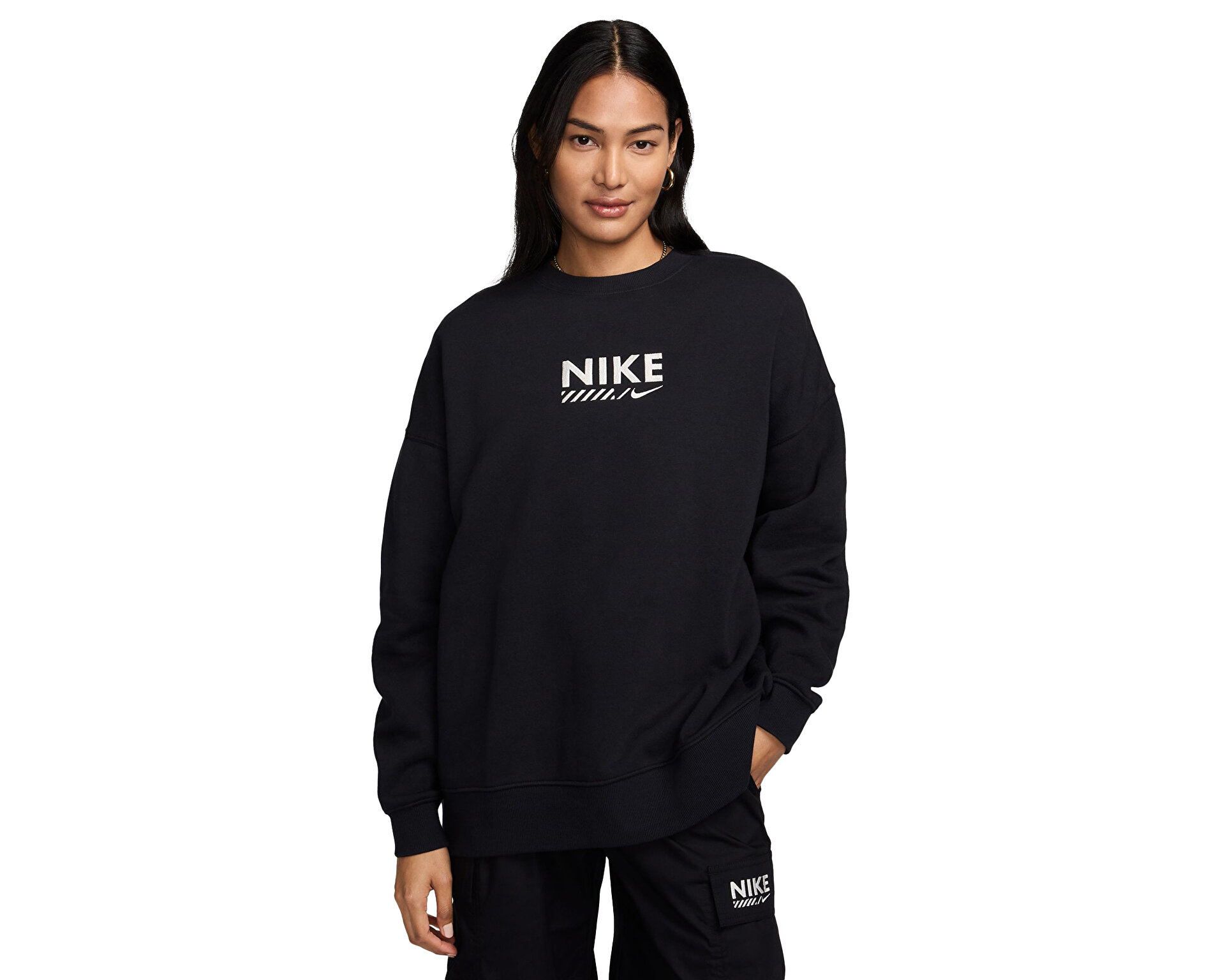 nike sportswear essentials fleece crew kadın sweatshirt