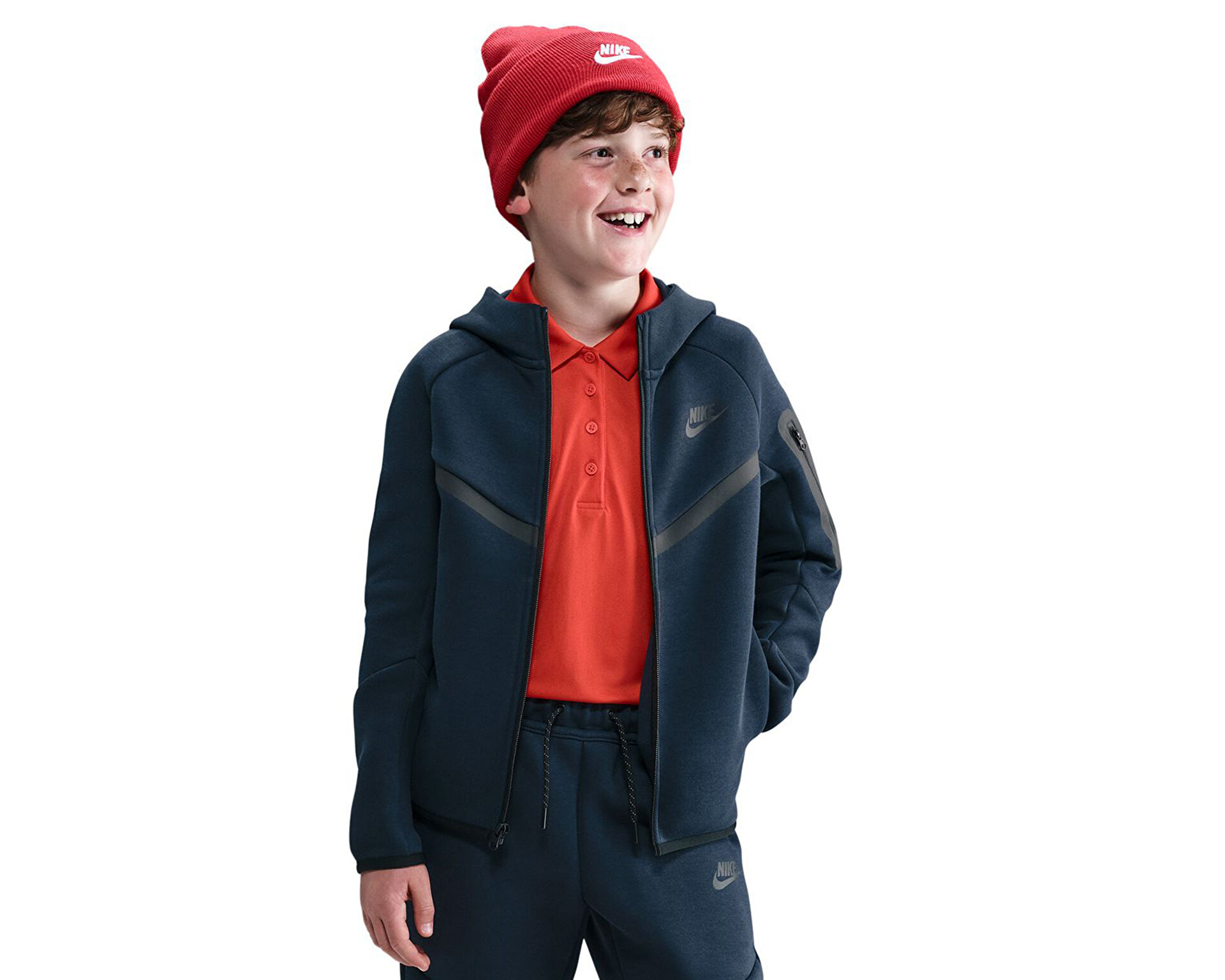 red and blue nike clothing