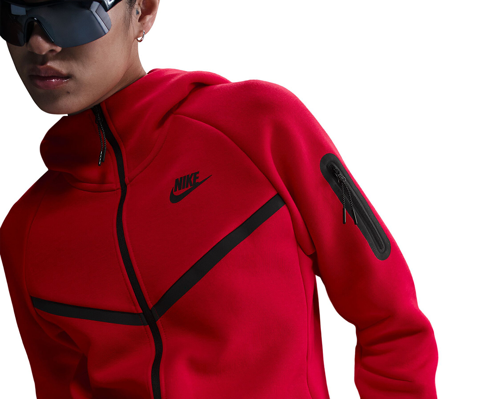 NIKE Kadın SPORTSWEAR TECH FLEECE WINDRUNNER Kırmızı HV6747-657