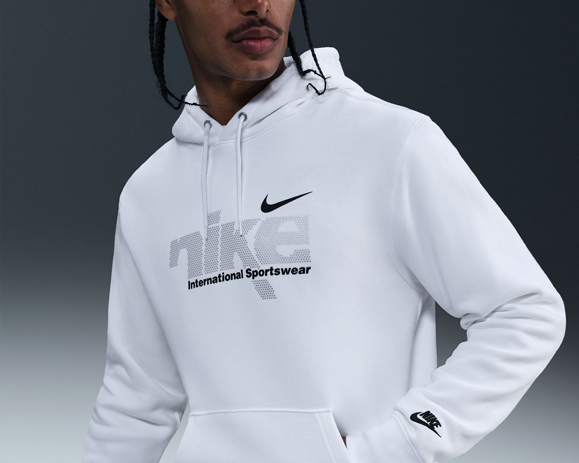 nike white mens sports sweatshirts