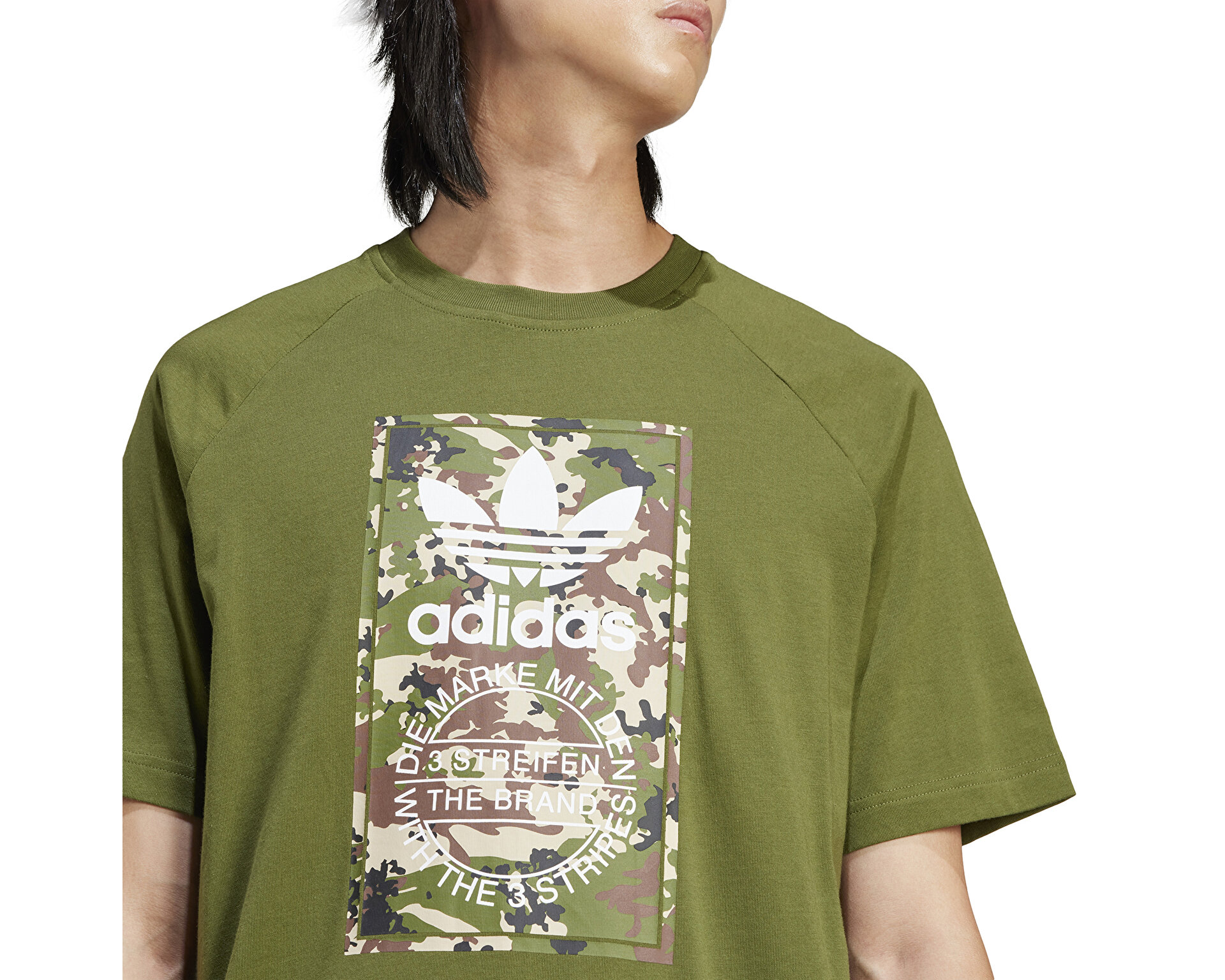 adidas Erkek Camo Tongue Tee Yeşil IS0248