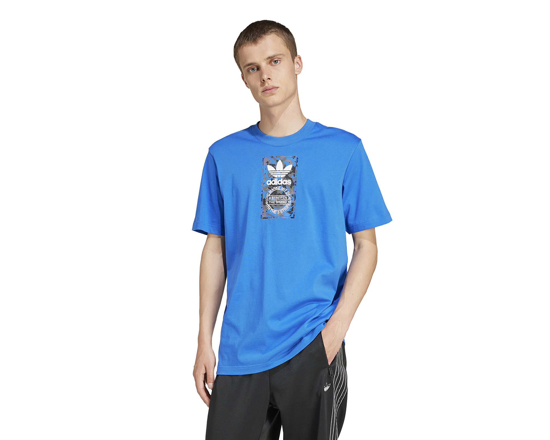 adidas Erkek Camo Label Tee Mavi IZ2515