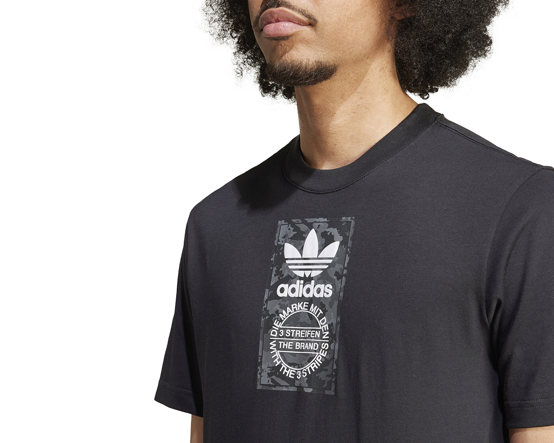 adidas Erkek Camo Label Tee Siyah IZ2516