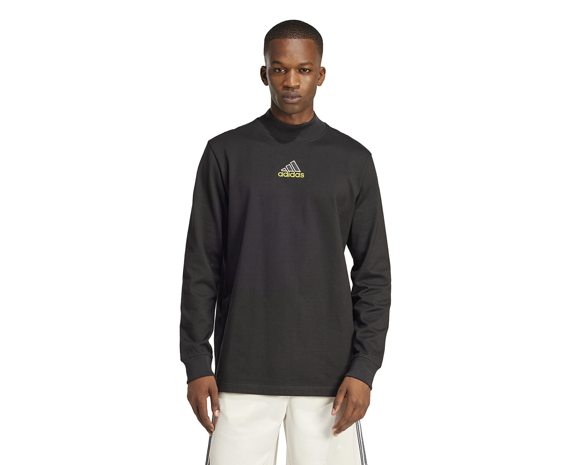 メンズウェア #JACQUARD MOCK NECK LS TEE - BLACK JACQUARD MOCK NECK LS TEE - BLACK