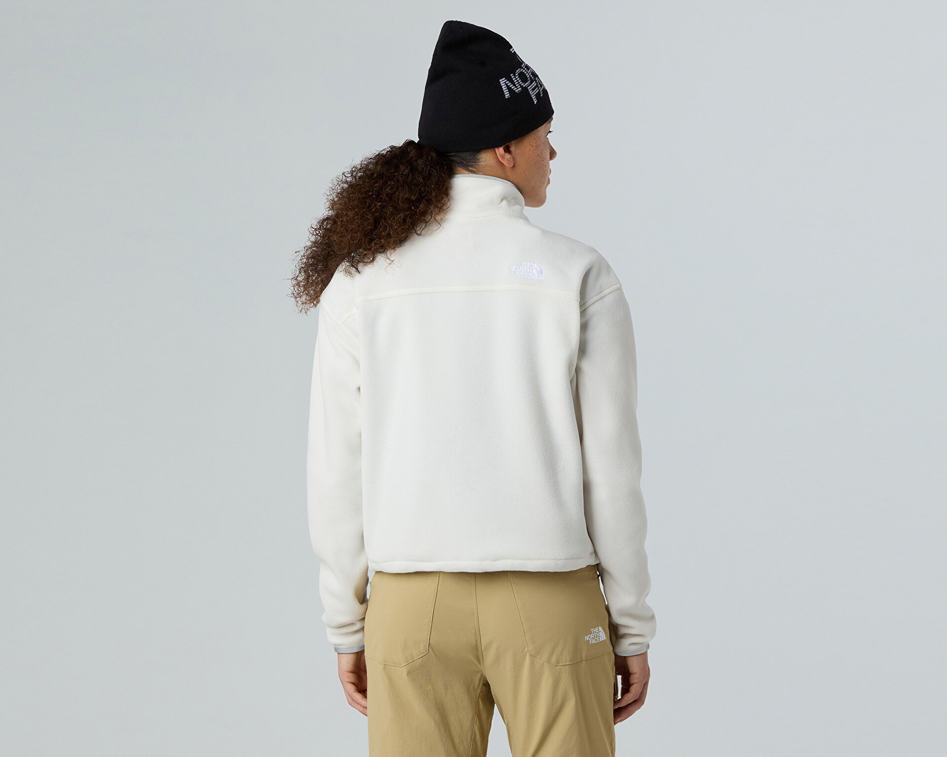 THE NORTH FACE Kadın W GLACIER FLEECE 1/2 ZIP SHORT JACKET Beyaz